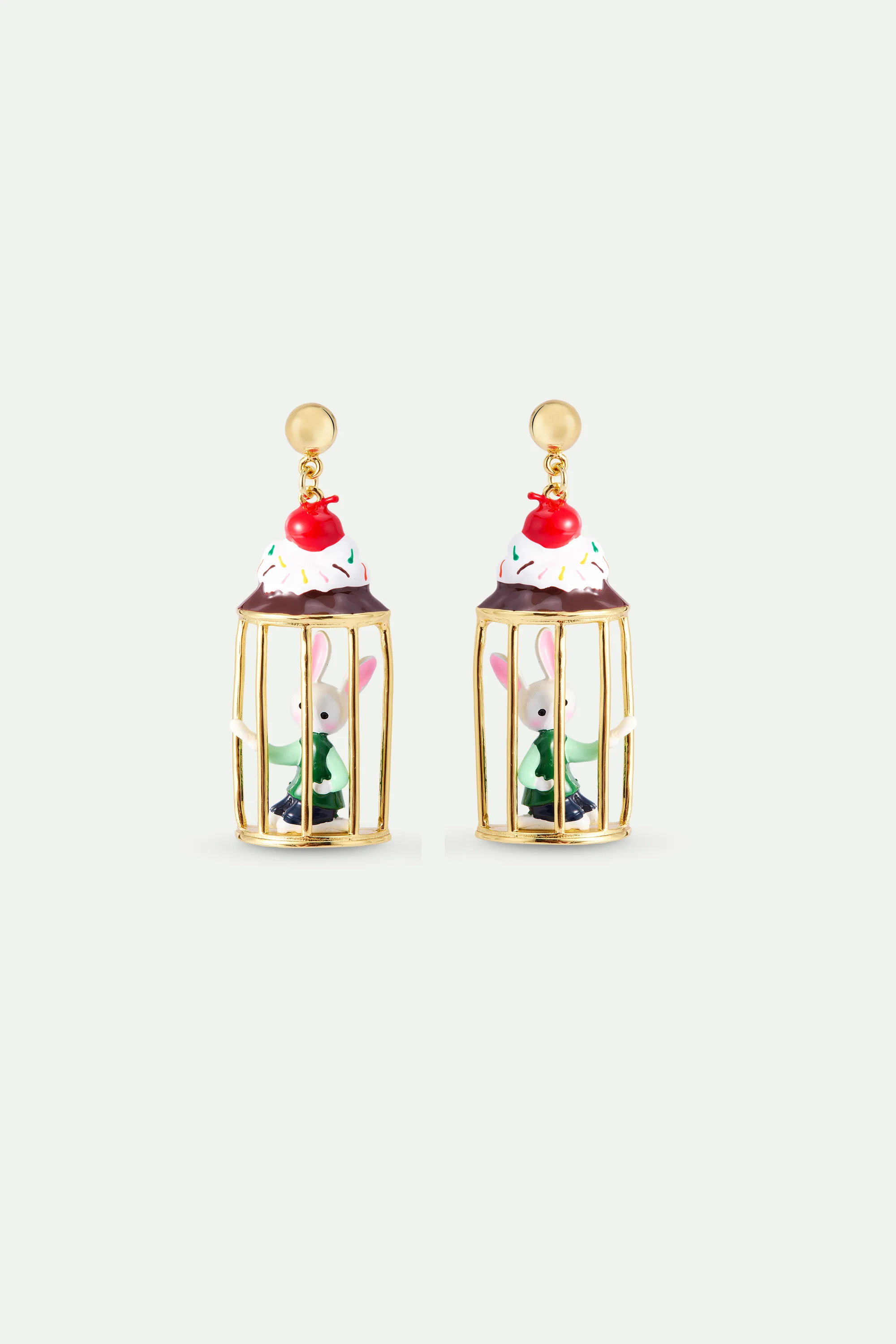 Boucles d'oreilles pendantes lapin Hansel et friandises