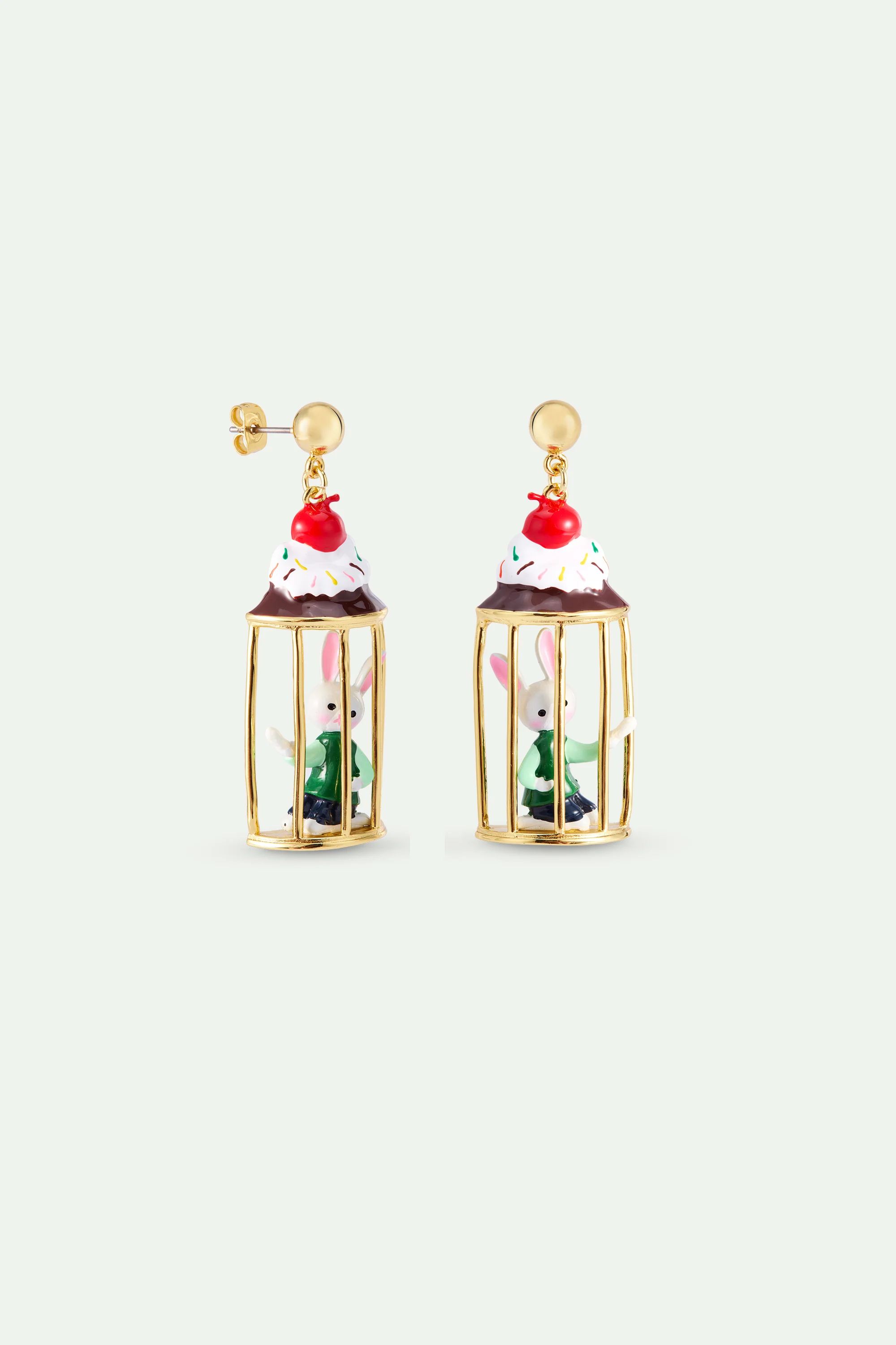 Boucles d'oreilles pendantes lapin Hansel et friandises - Image 2
