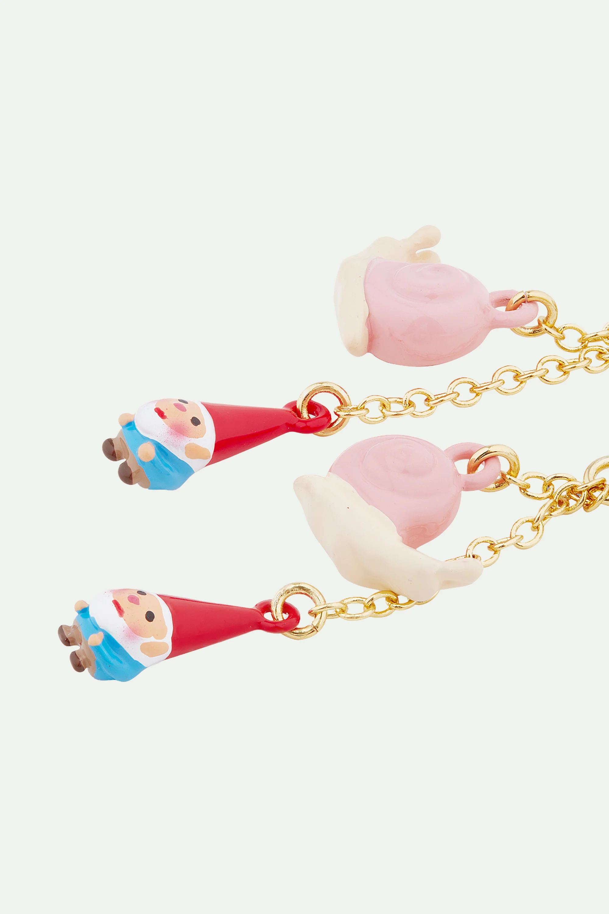 Boucles d'oreilles pendantes nain de jardin et escargot - Image 3