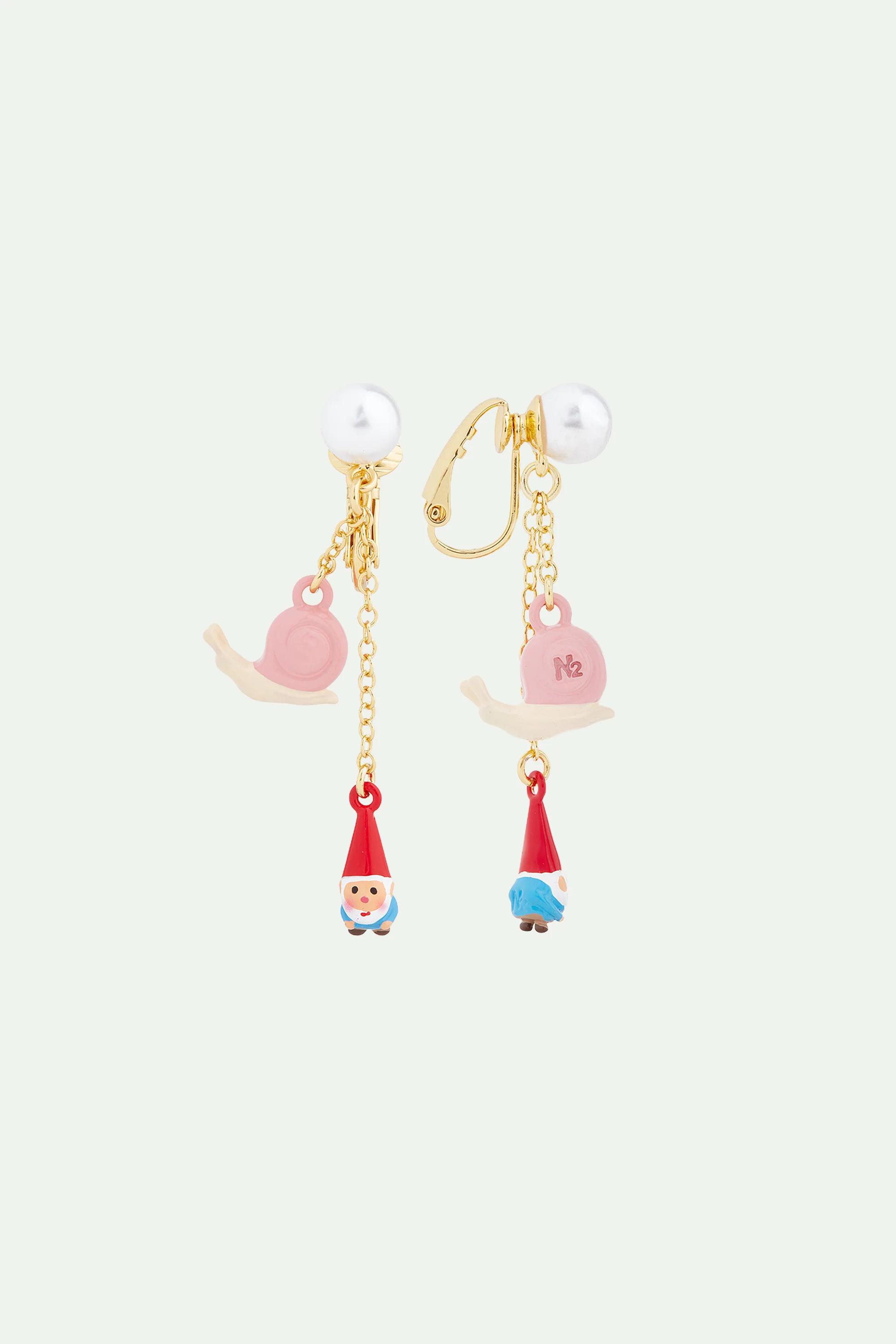 Boucles d'oreilles pendantes nain de jardin et escargot - Image 4