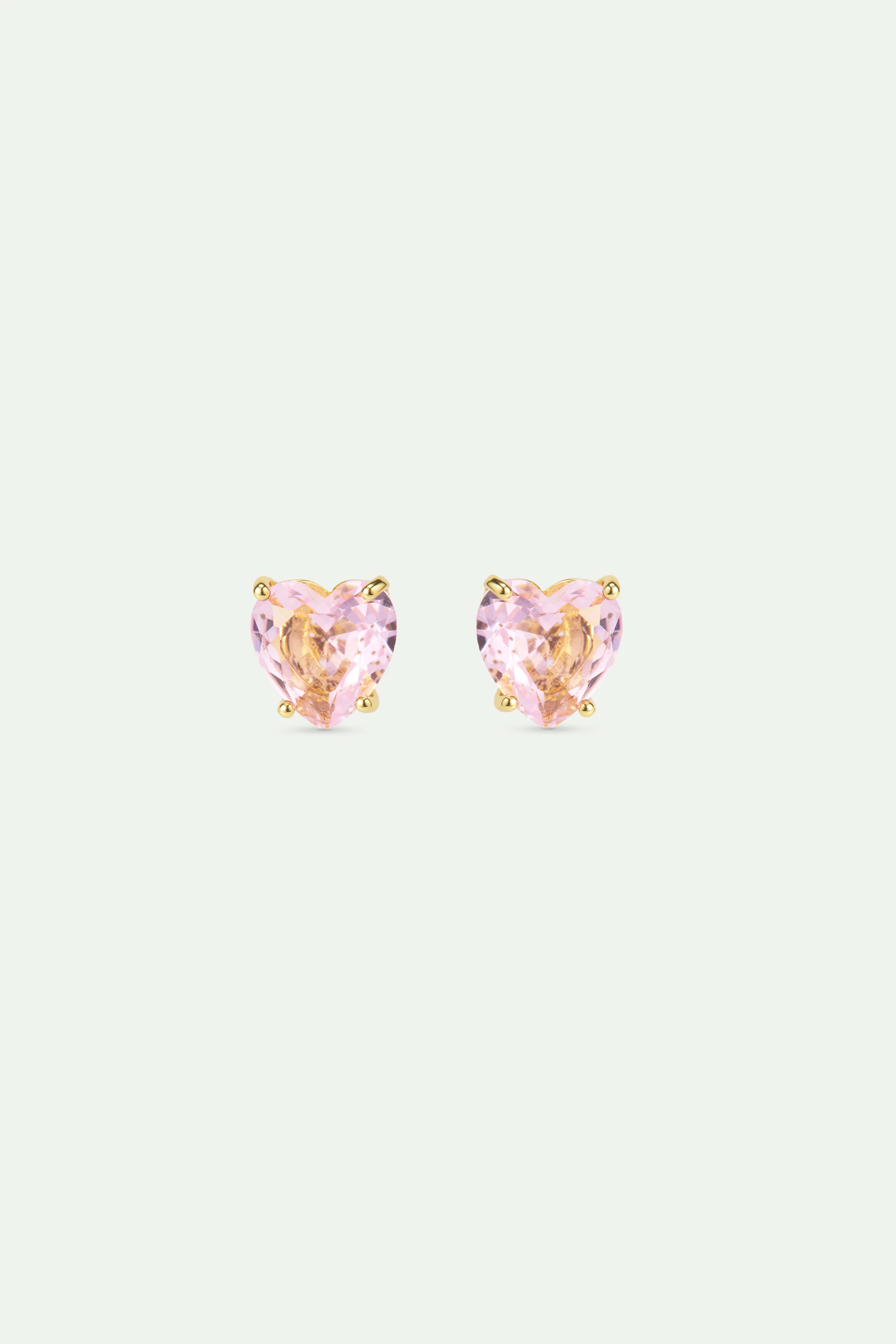 Boucles d'oreilles pierre coeur La Diamantine Rosa Centifolia