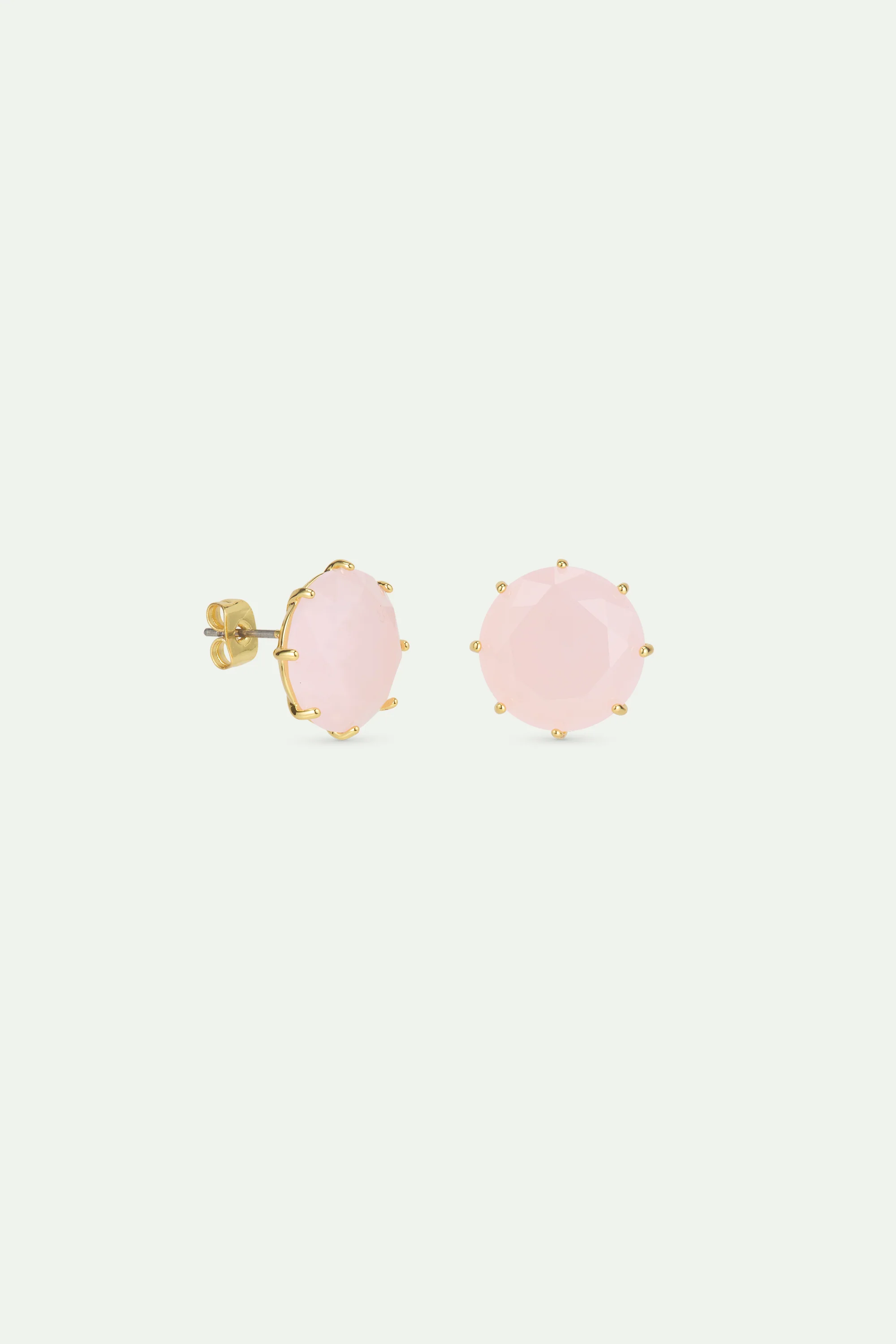 Boucles d'oreilles pierre ronde La Diamantine Rosa Centifolia - Image 2