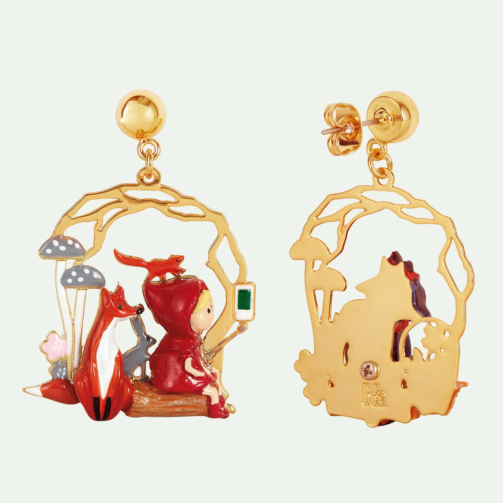 Boucles d'oreilles pique-nique le petit chaperon rouge - Image 2