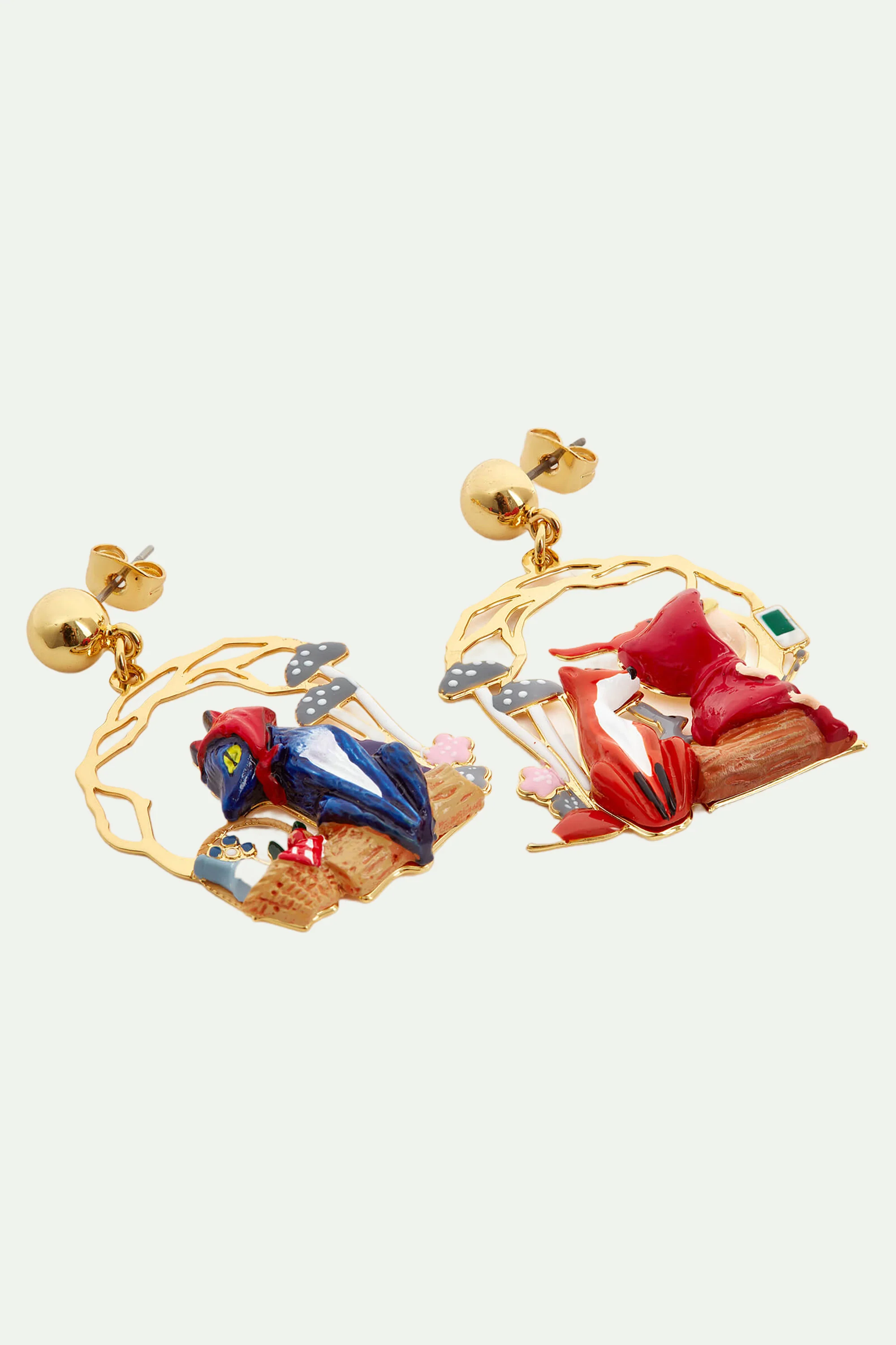 Boucles d'oreilles pique-nique le petit chaperon rouge - Image 3