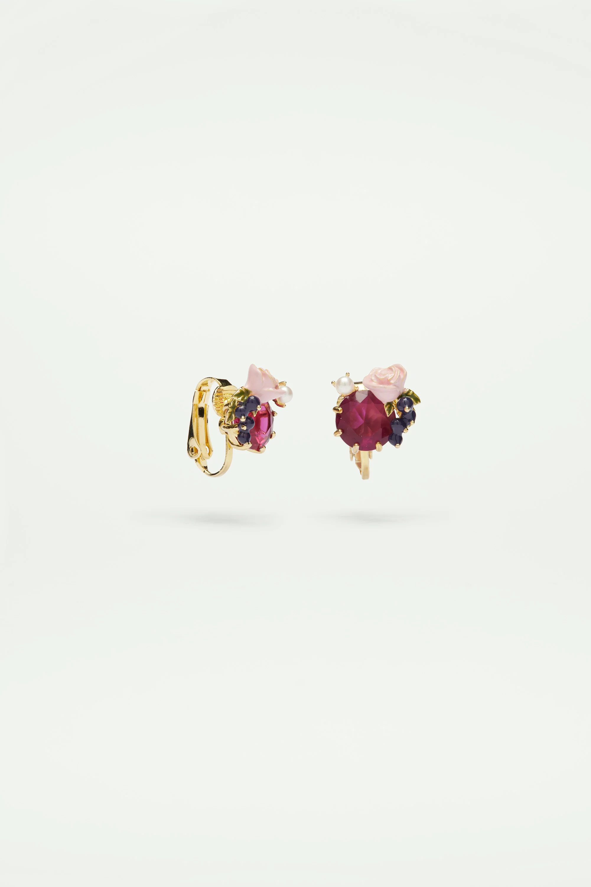 Boucles d'oreilles Roses et baies de cassis - Image 3