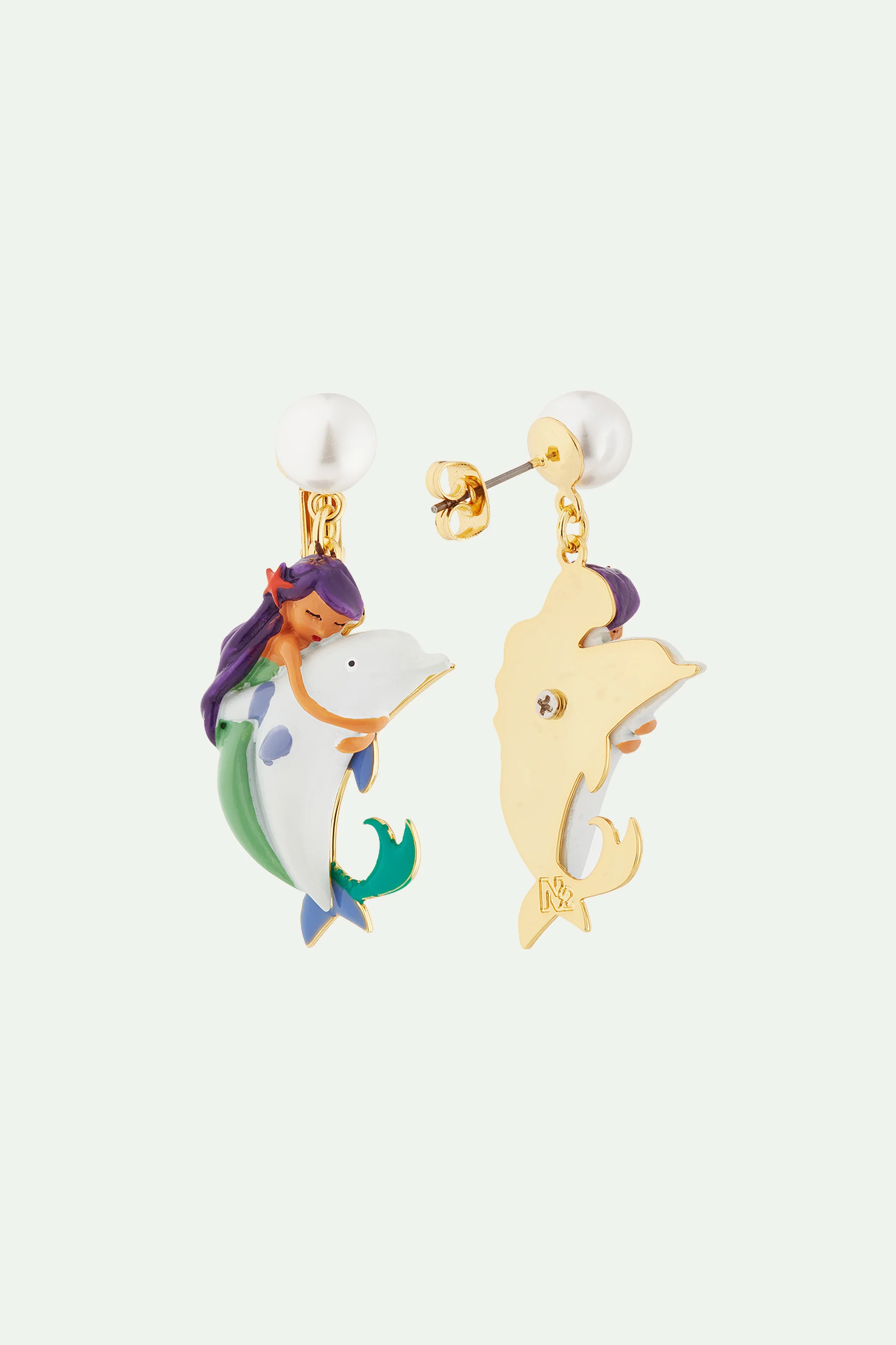 Boucles d'oreilles sirène et dauphin - Image 3
