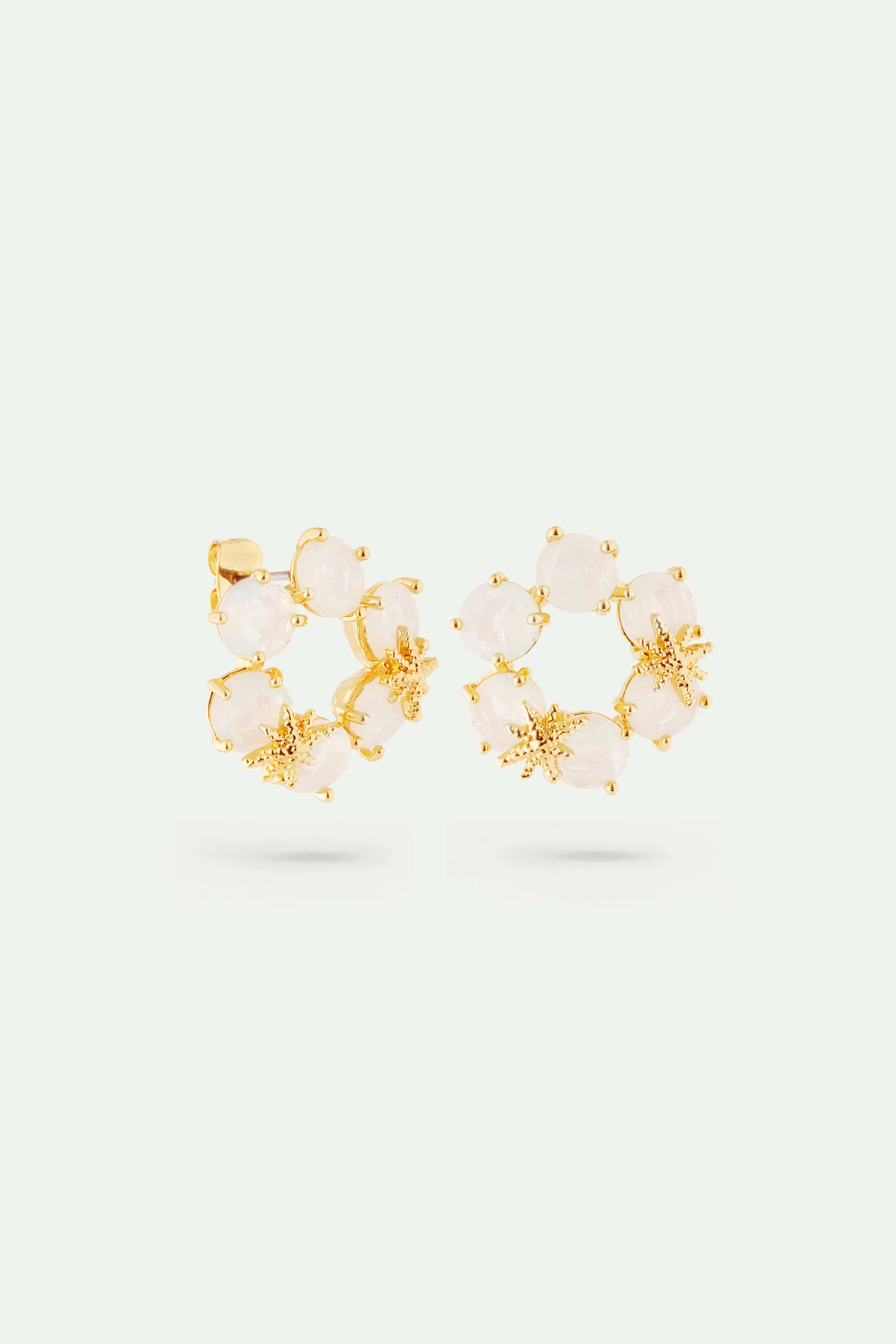 Boucles d'oreilles six pierres La Diamantine blanc opalescent et fines étoiles - Image 2