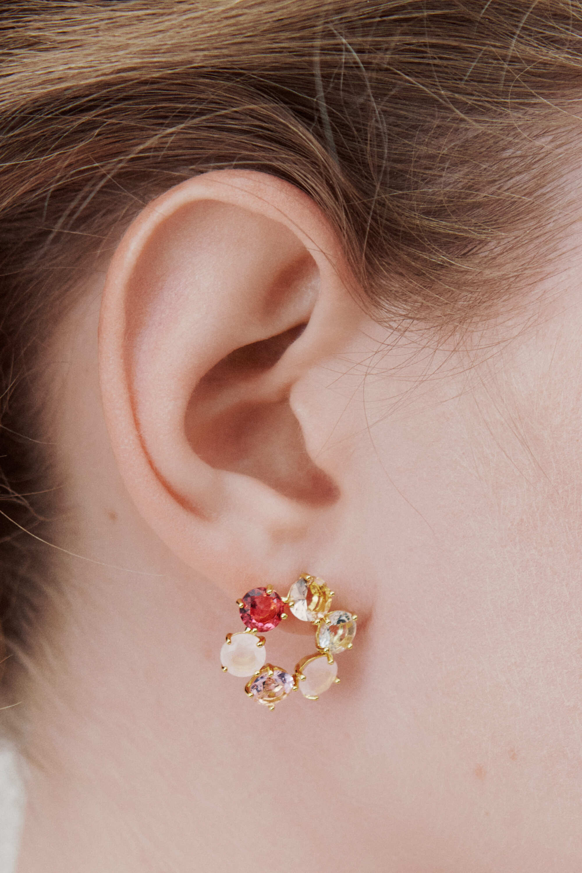 Boucles d'oreilles six pierres La Diamantine Rosa Centifiola - Image 2
