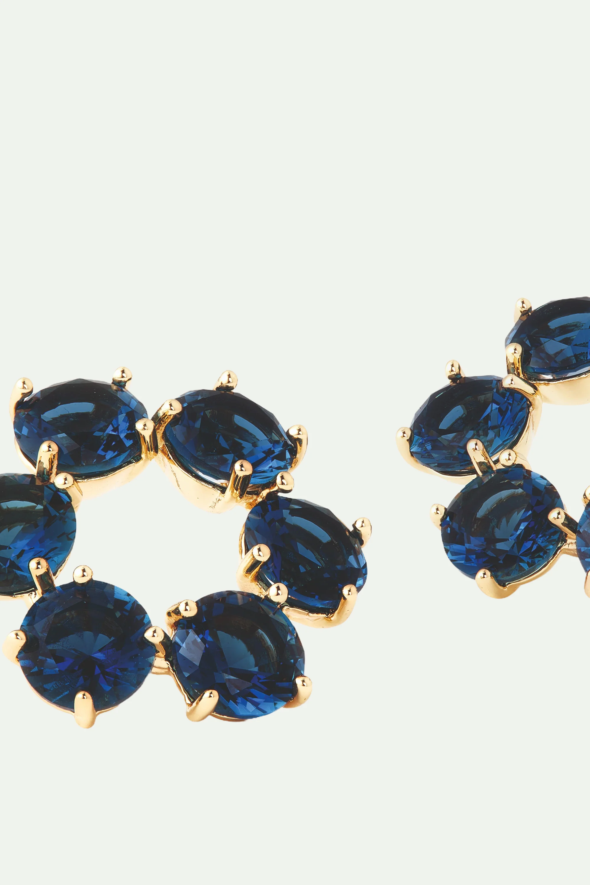 Boucles d'oreilles tiges 6 pierres La Diamantine Bleu Océan - Image 3