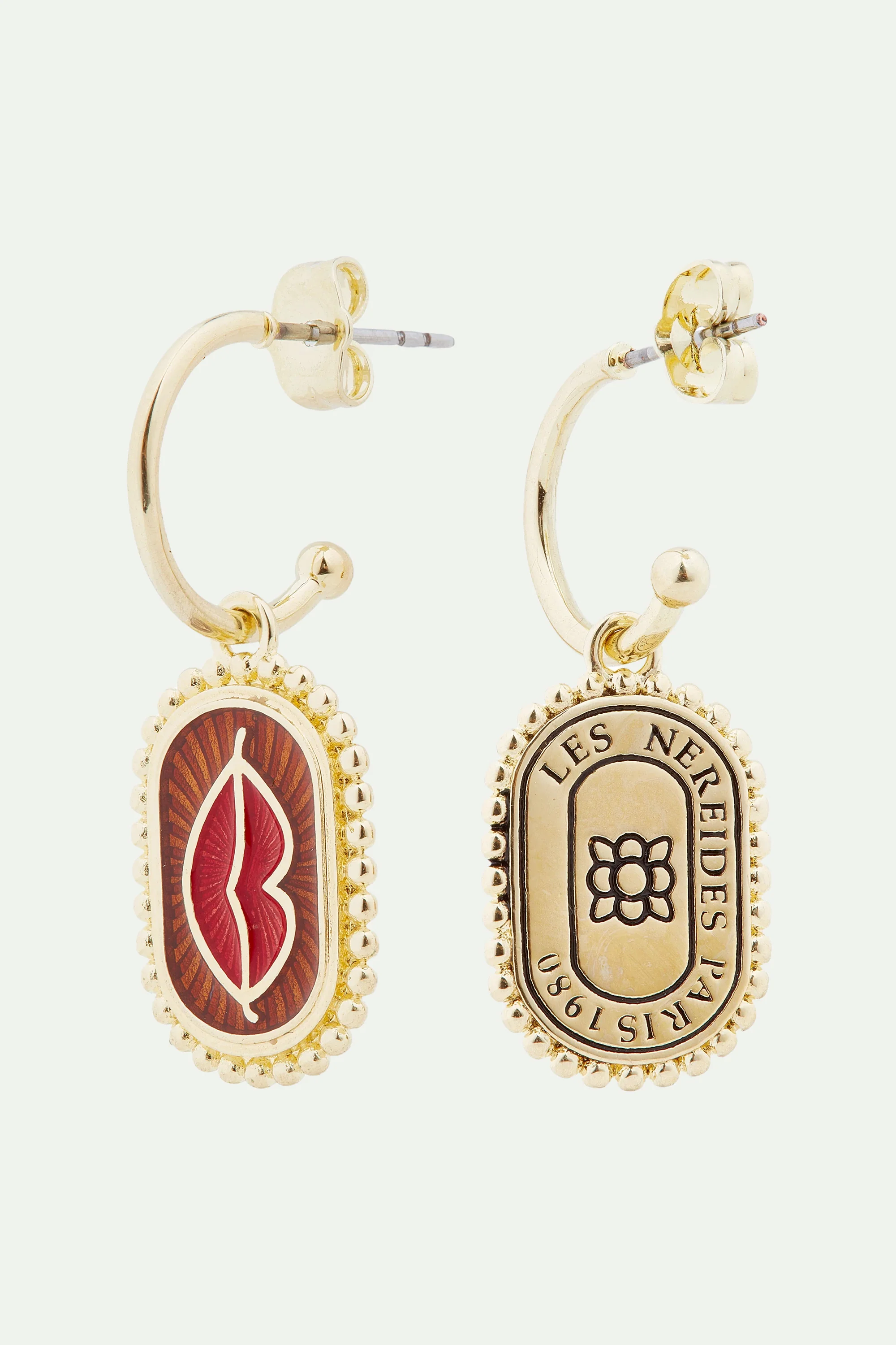 Boucles d'oreilles tiges asymétriques protection divine - Image 2