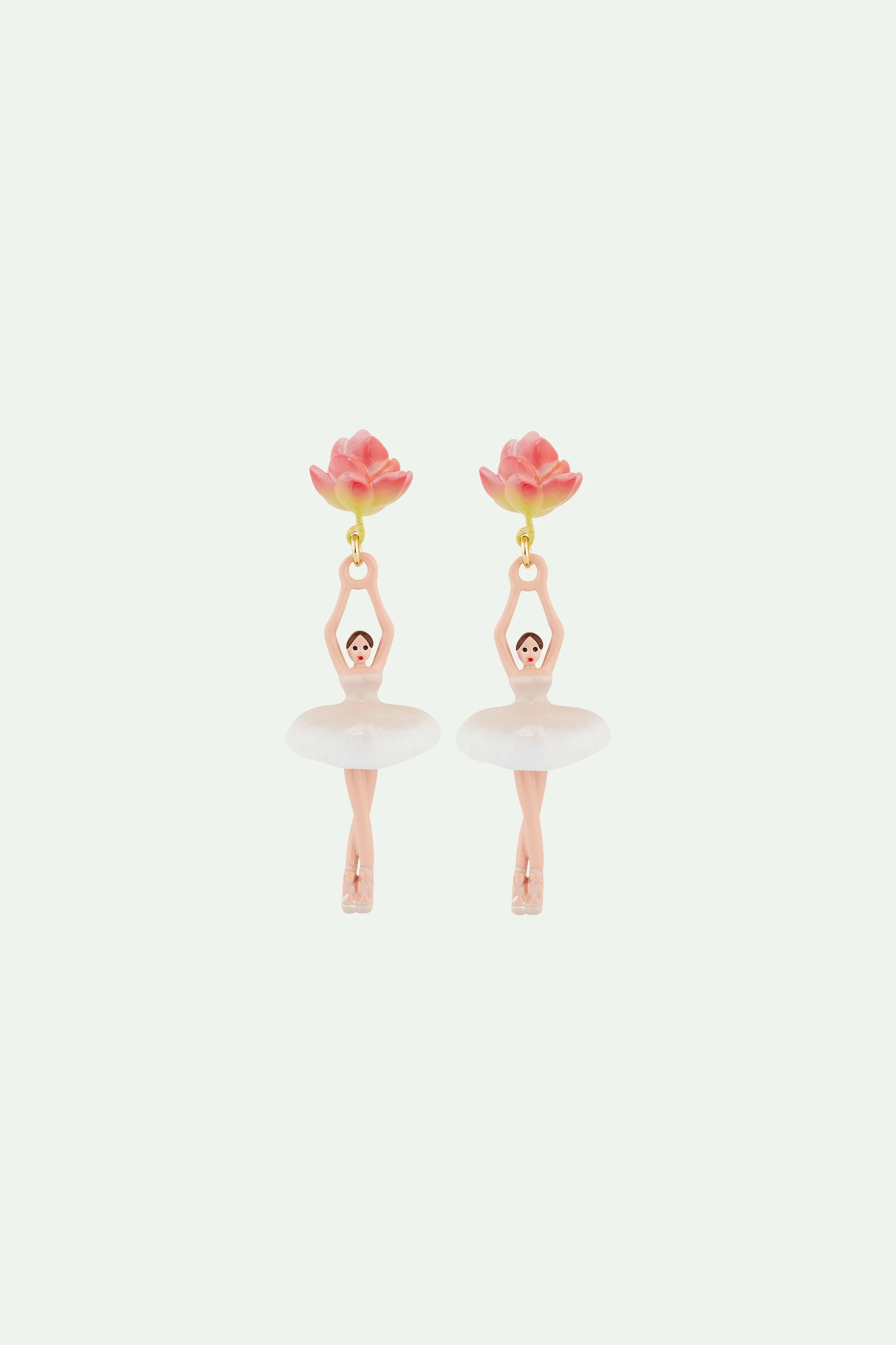 Boucles d'Oreilles Tiges Ballerine Fleur de Lotus