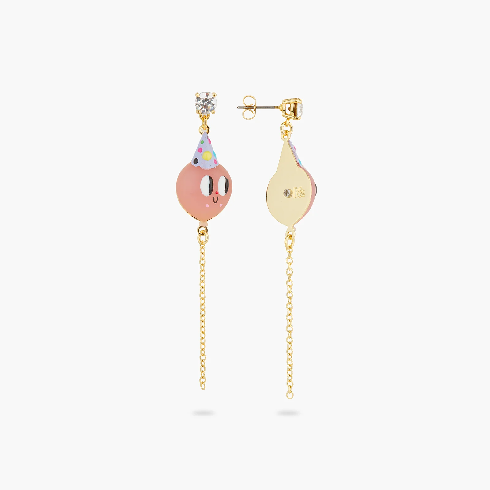 Boucles d'Oreilles Tiges Ballon Rose - Image 2