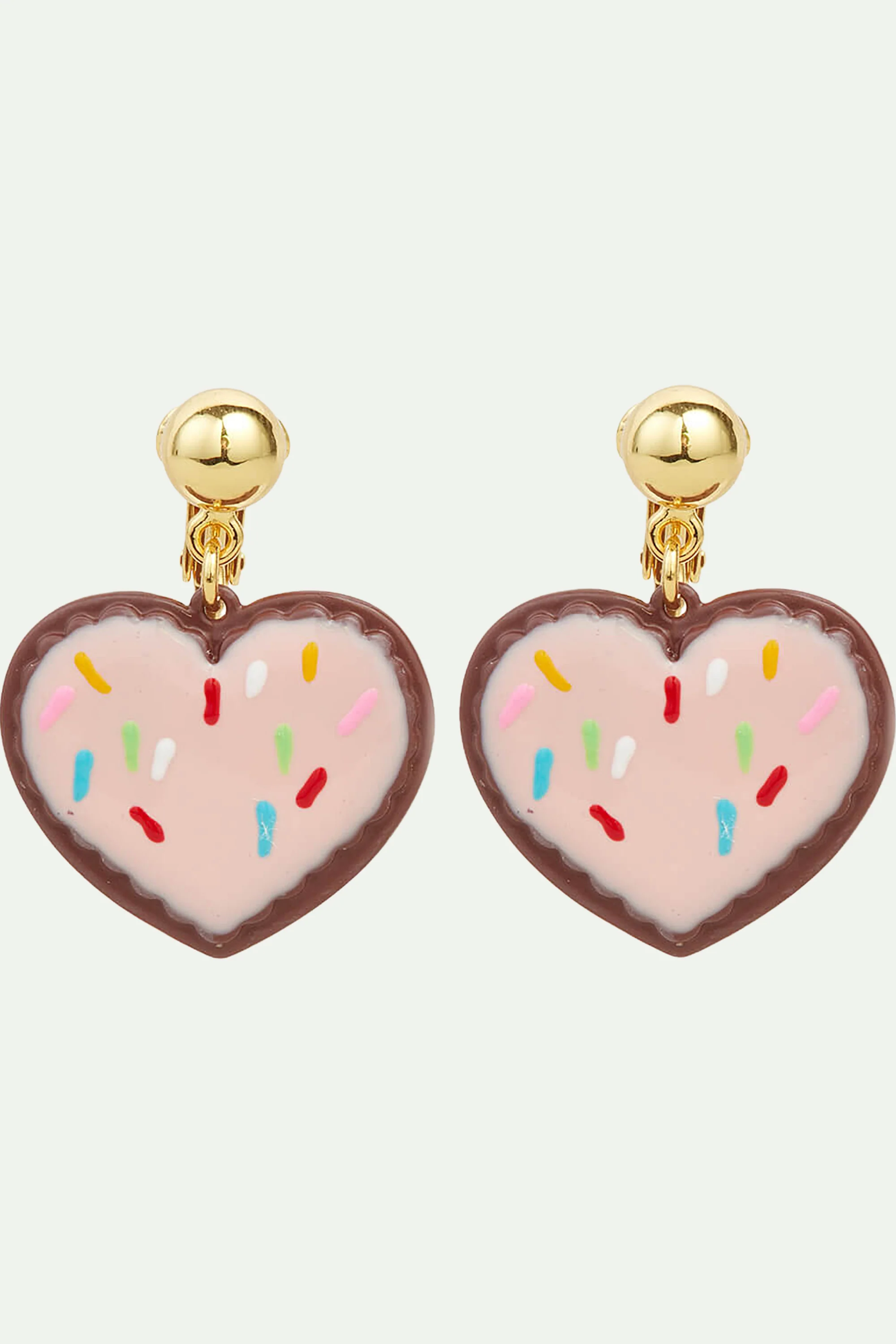 Boucles d'Oreilles Tiges Biscuits Cœur