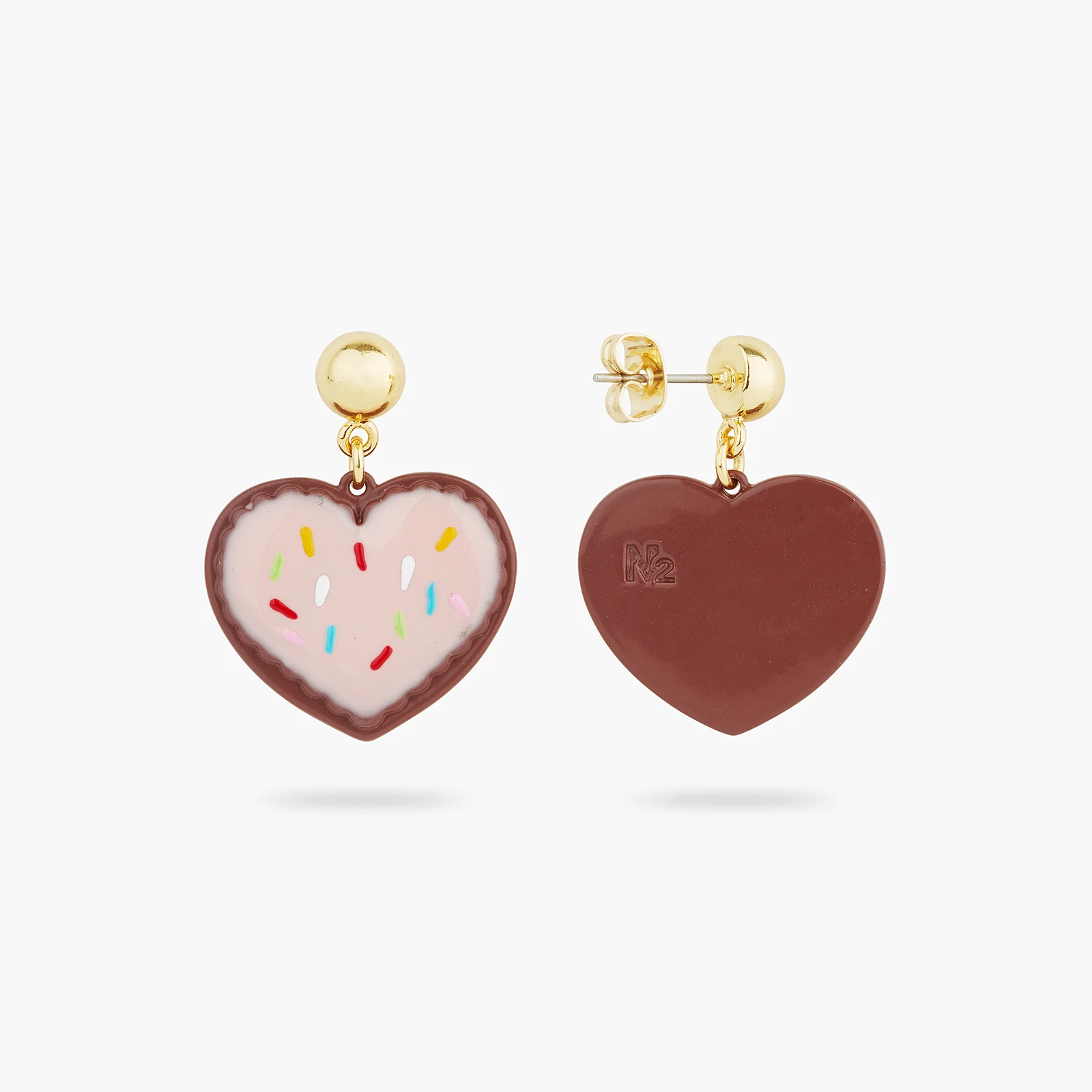 Boucles d'Oreilles Tiges Biscuits Cœur - Image 2