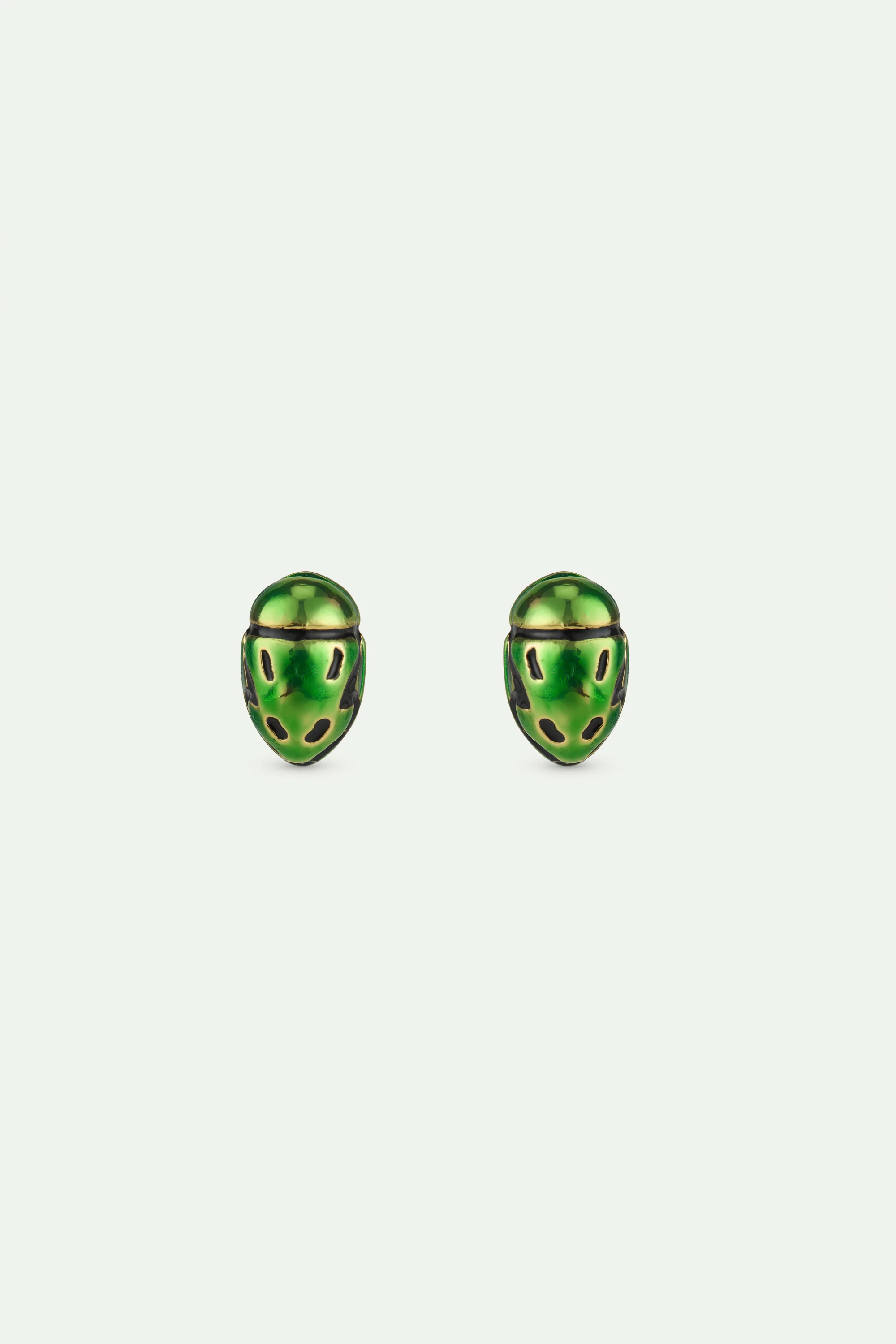 Boucles d'oreilles tiges cétoine verte - Image 2