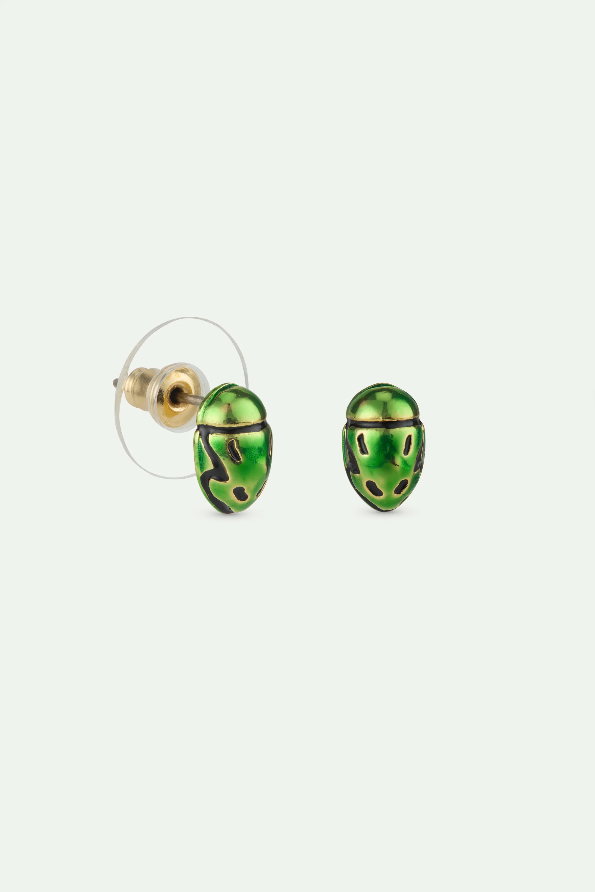 Boucles d'oreilles tiges cétoine verte - Image 3