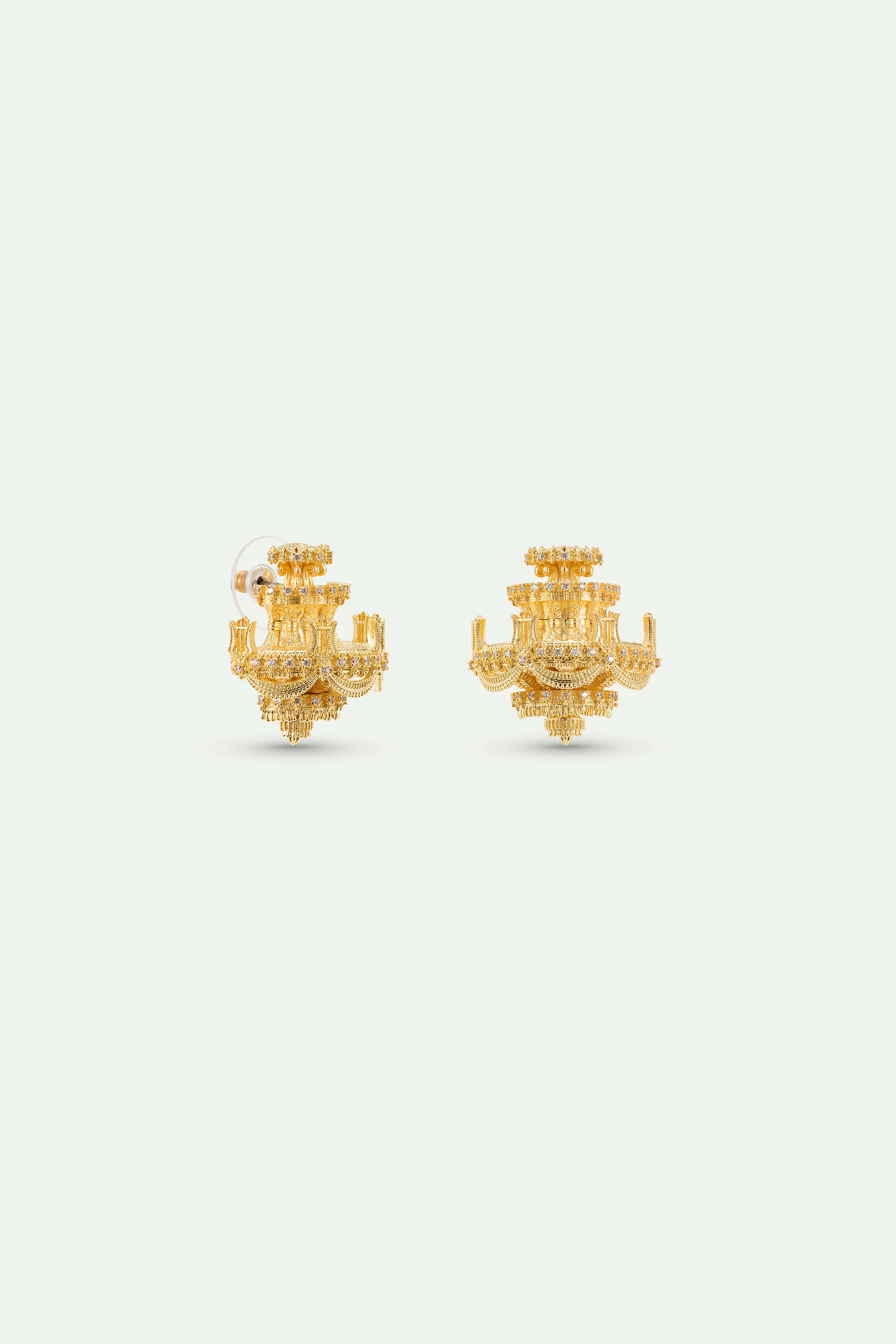 Boucles d'oreilles tiges chandelier doré - Image 3