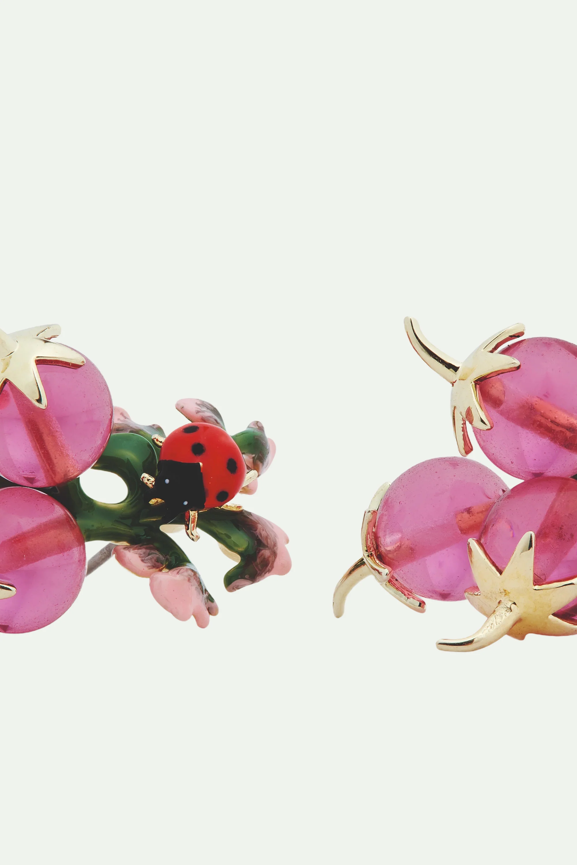 Boucles d'oreilles tiges coccinelle et radis - Image 3