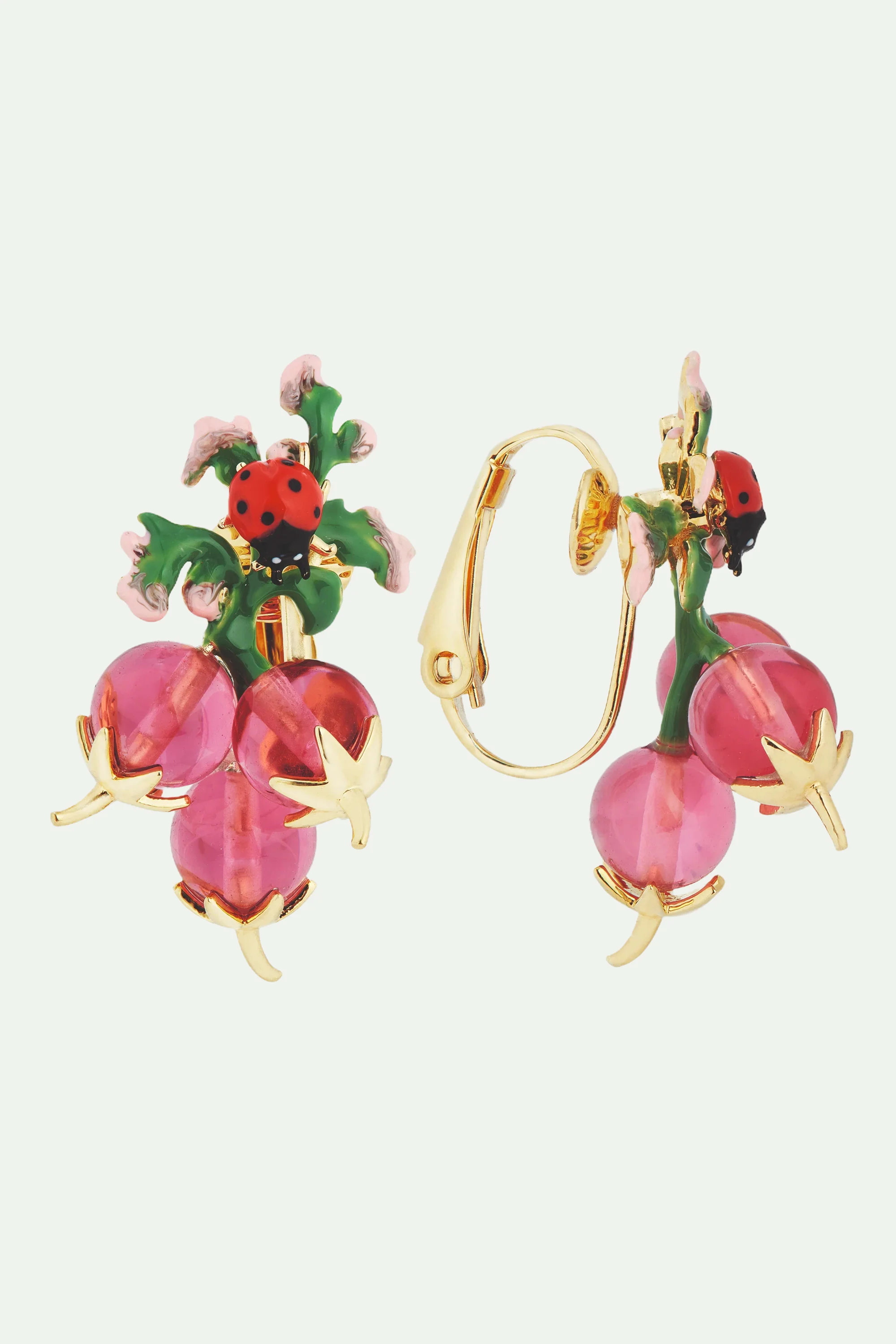Boucles d'oreilles tiges coccinelle et radis - Image 4