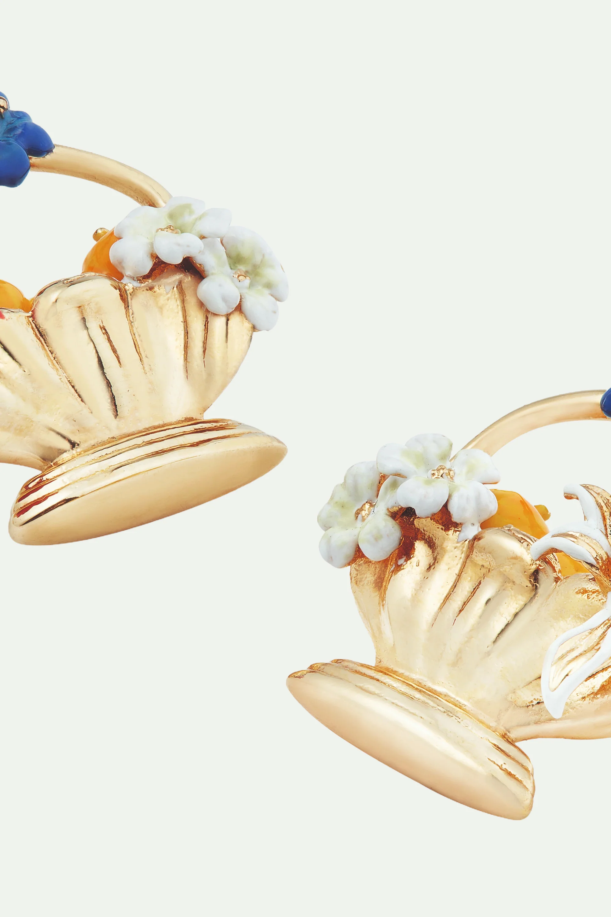 Boucles d'oreilles tiges corbeille de fruits et fleurs - Image 3