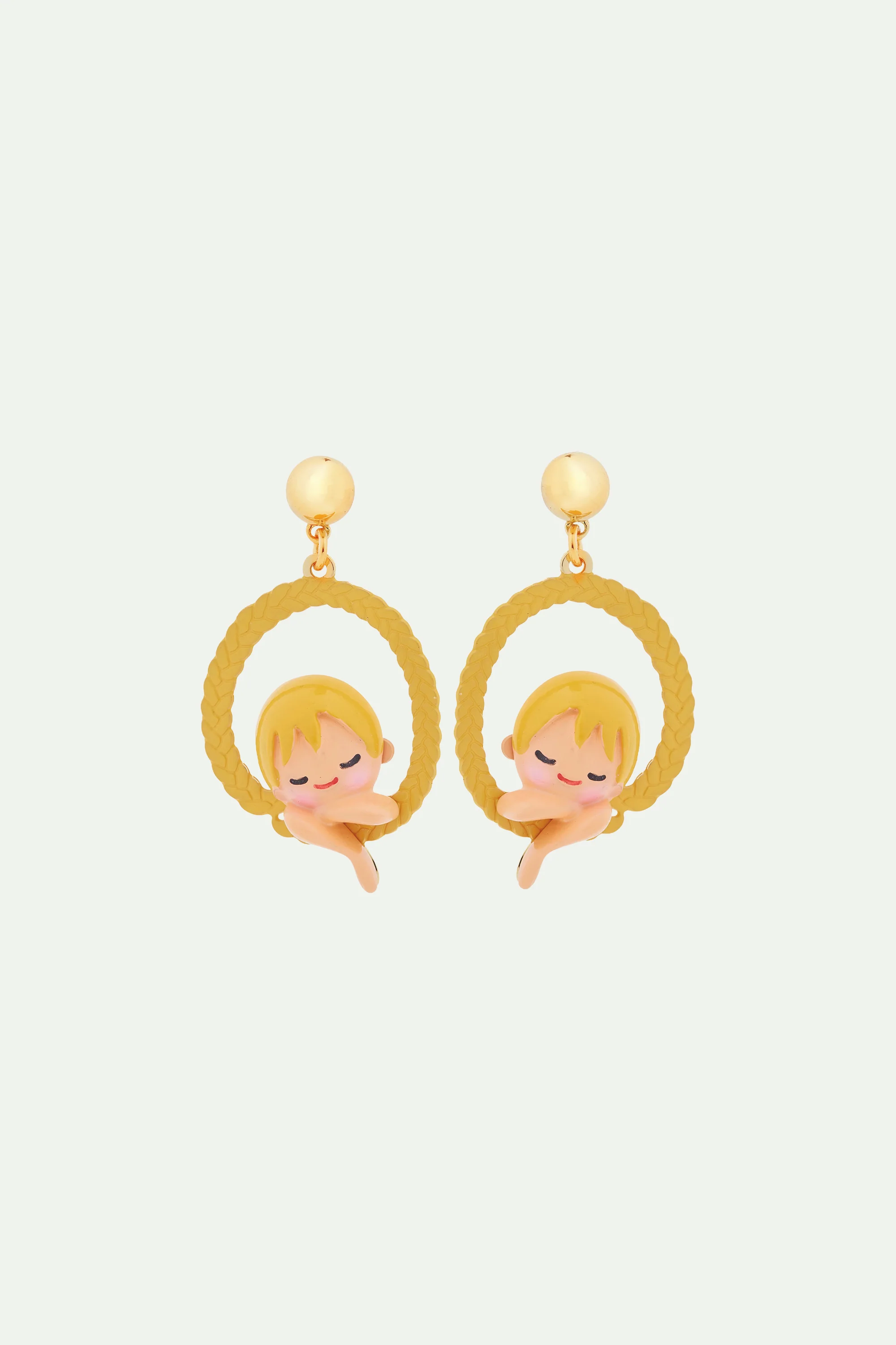Boucles d'oreilles tiges créoles princesse chevelure enchantée
