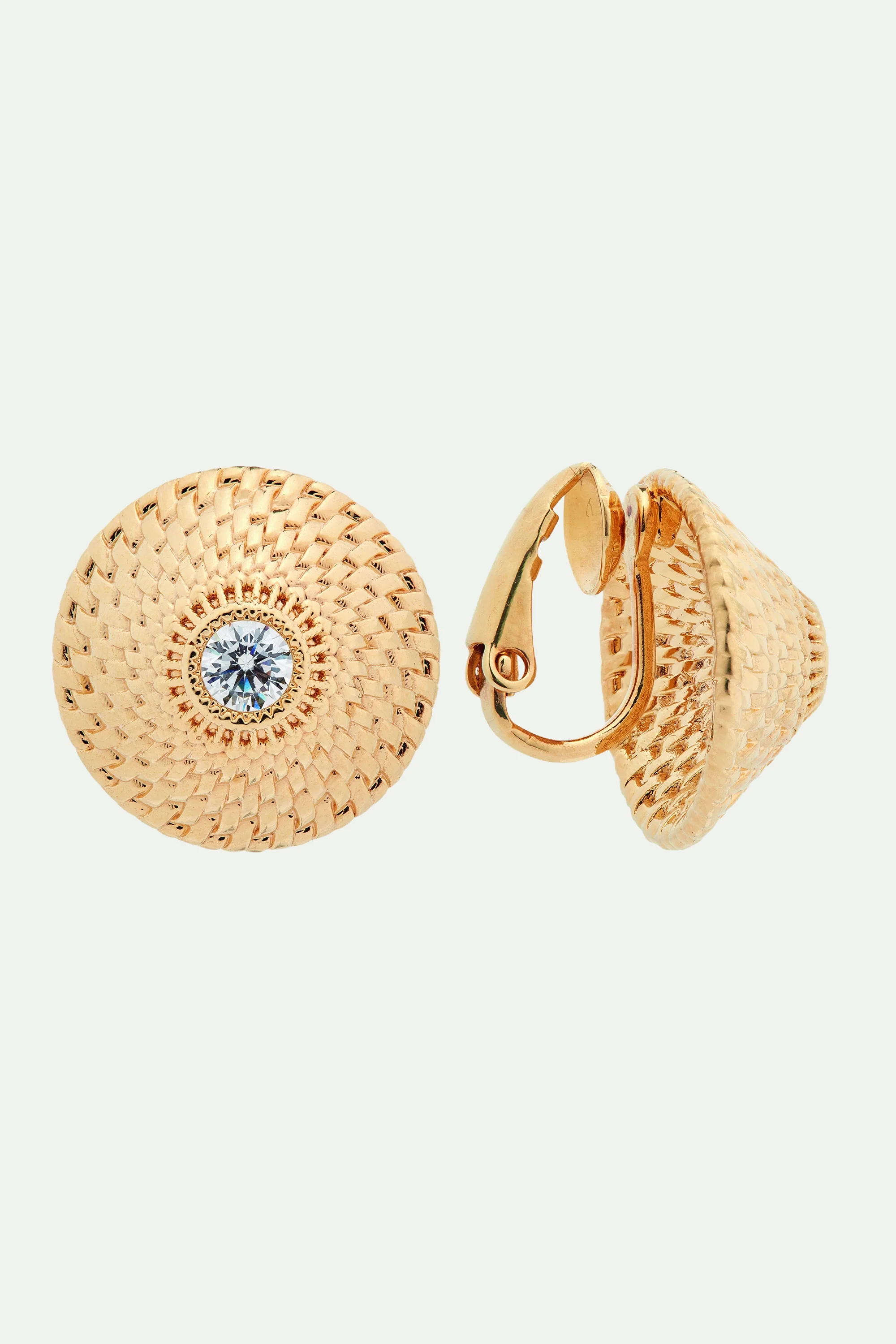 Boucles d'oreilles tiges disques osier du vanier - Image 4