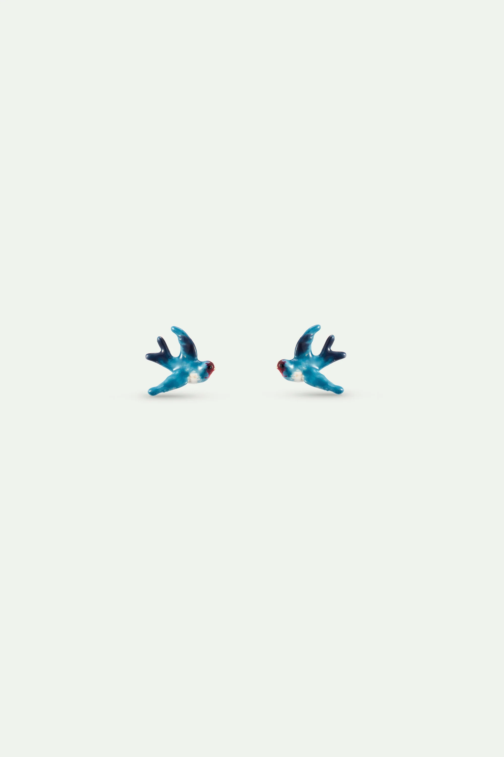 Boucles d'oreilles tiges Hirondelle bleue