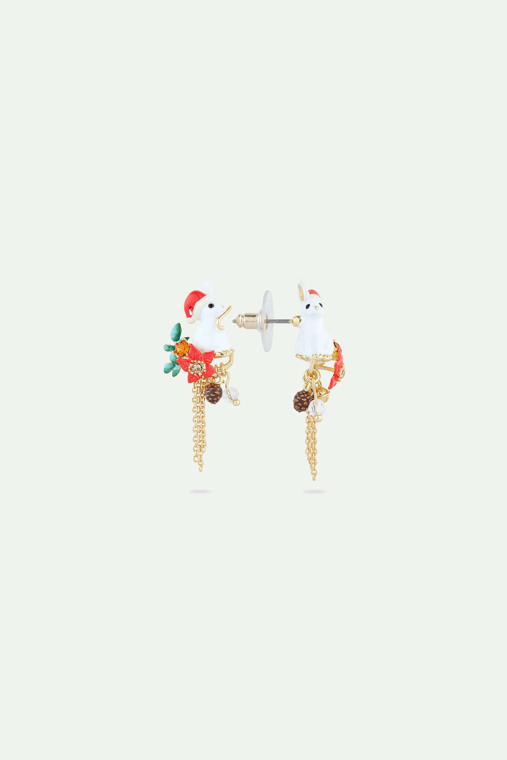 Boucles d'Oreilles Tiges Lapin Noël Enchanté