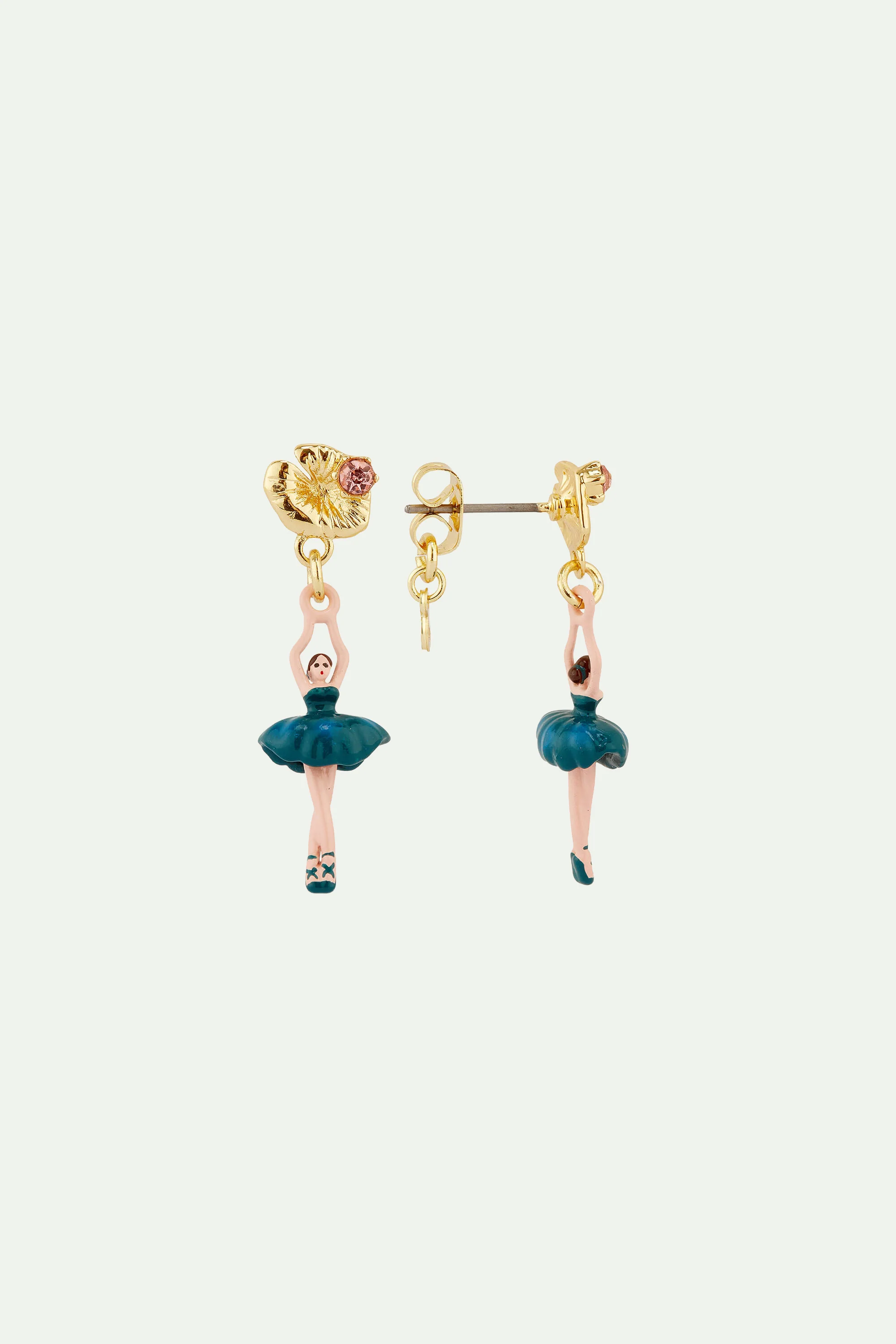 Boucles d'oreilles Tiges Mini Ballerine Nymphéa - Image 2