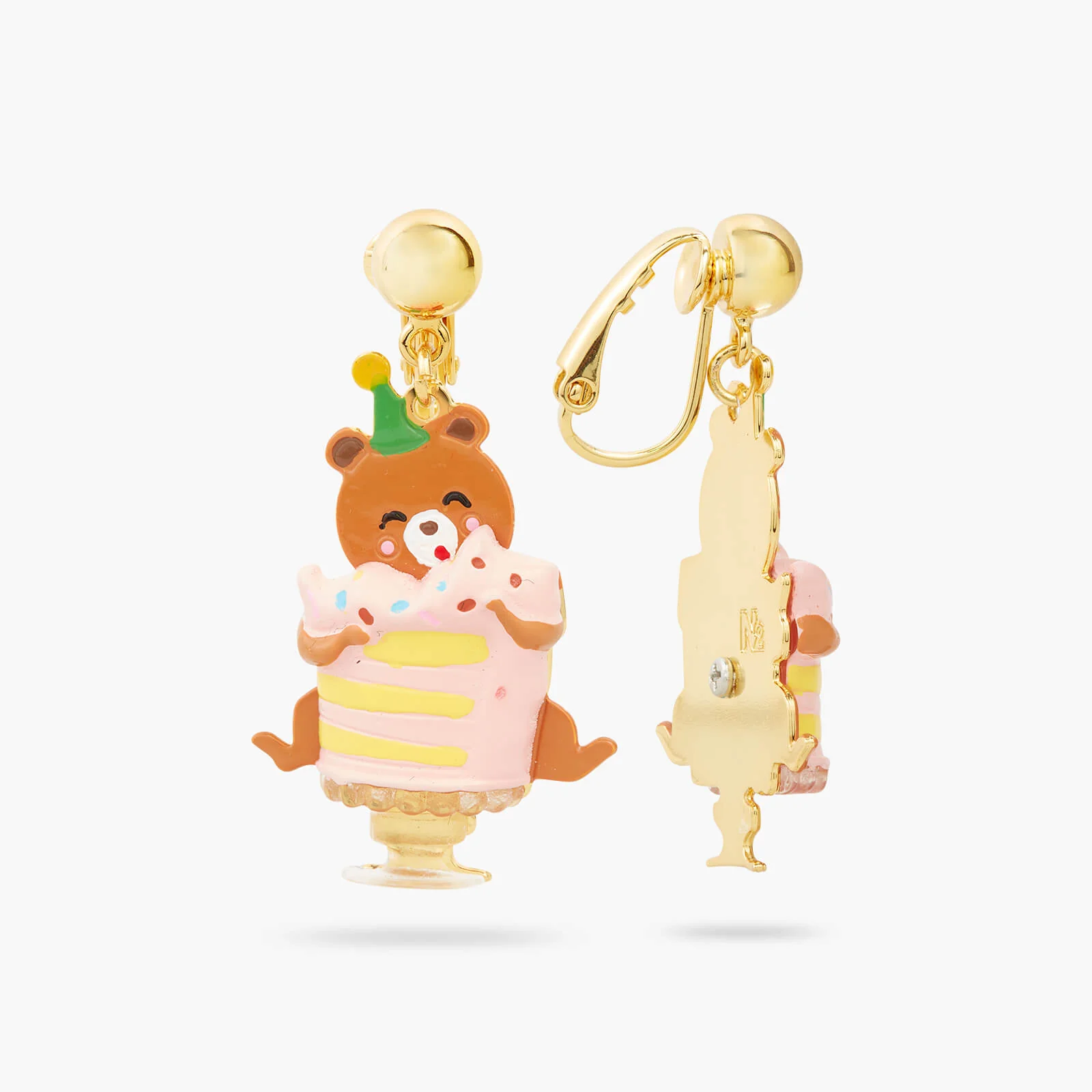 Boucles d'Oreilles Tiges Ourson et Gâteau d'Anniversaire - Image 3