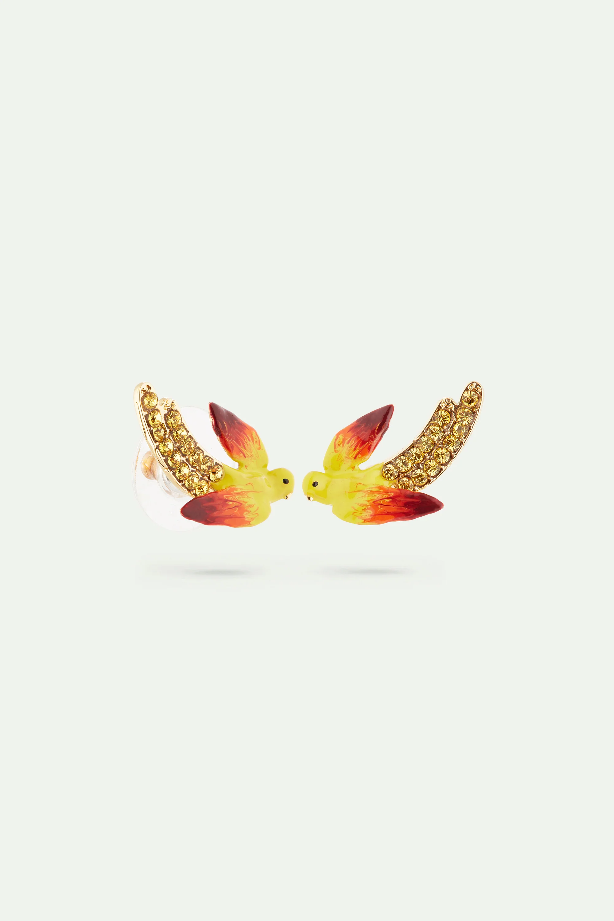 Boucles d'oreilles tiges perruche jaune - Image 3