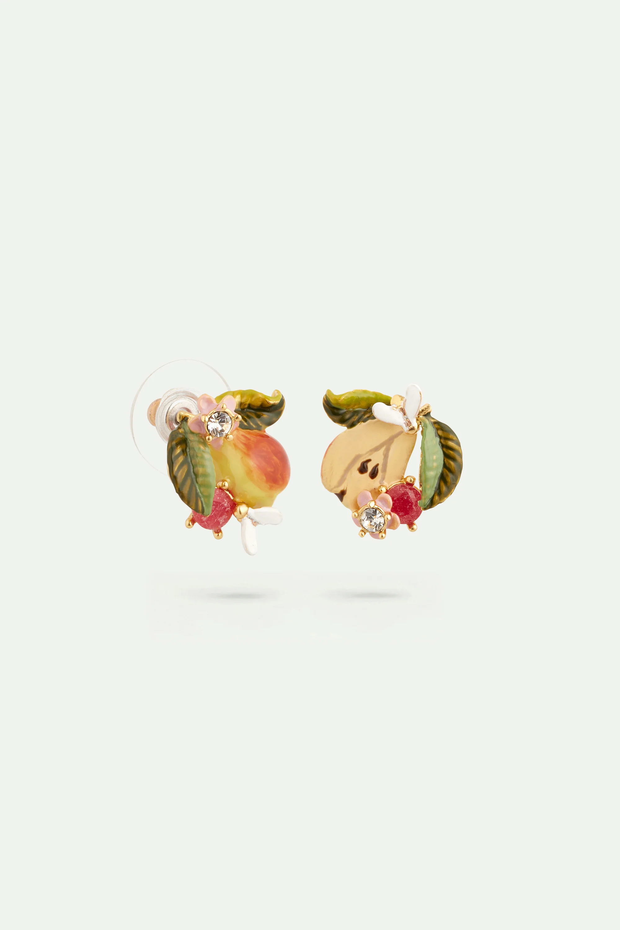 Boucles d'oreilles tiges poire et verre facetté - Image 3