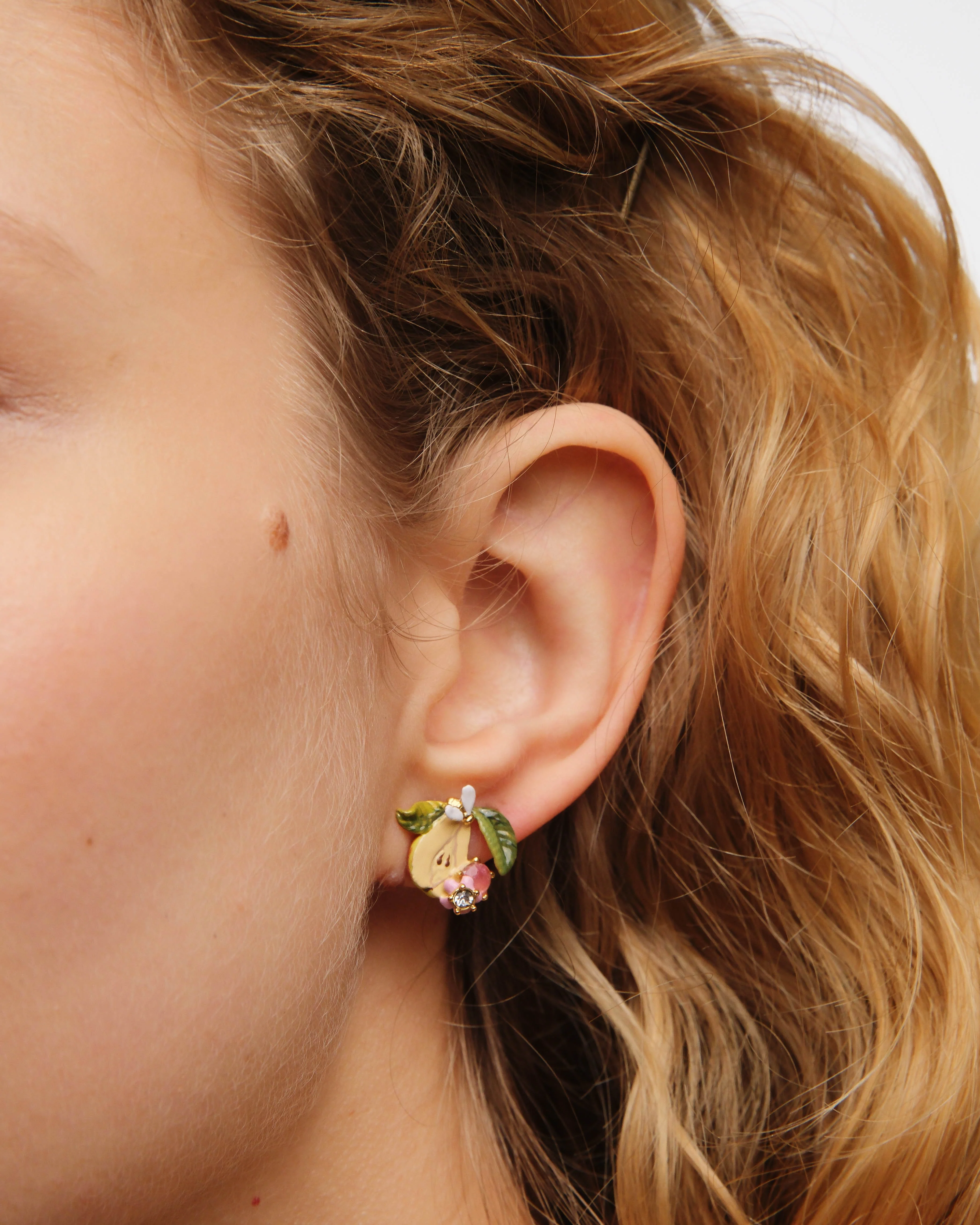 Boucles d'oreilles tiges poire et verre facetté - Image 5