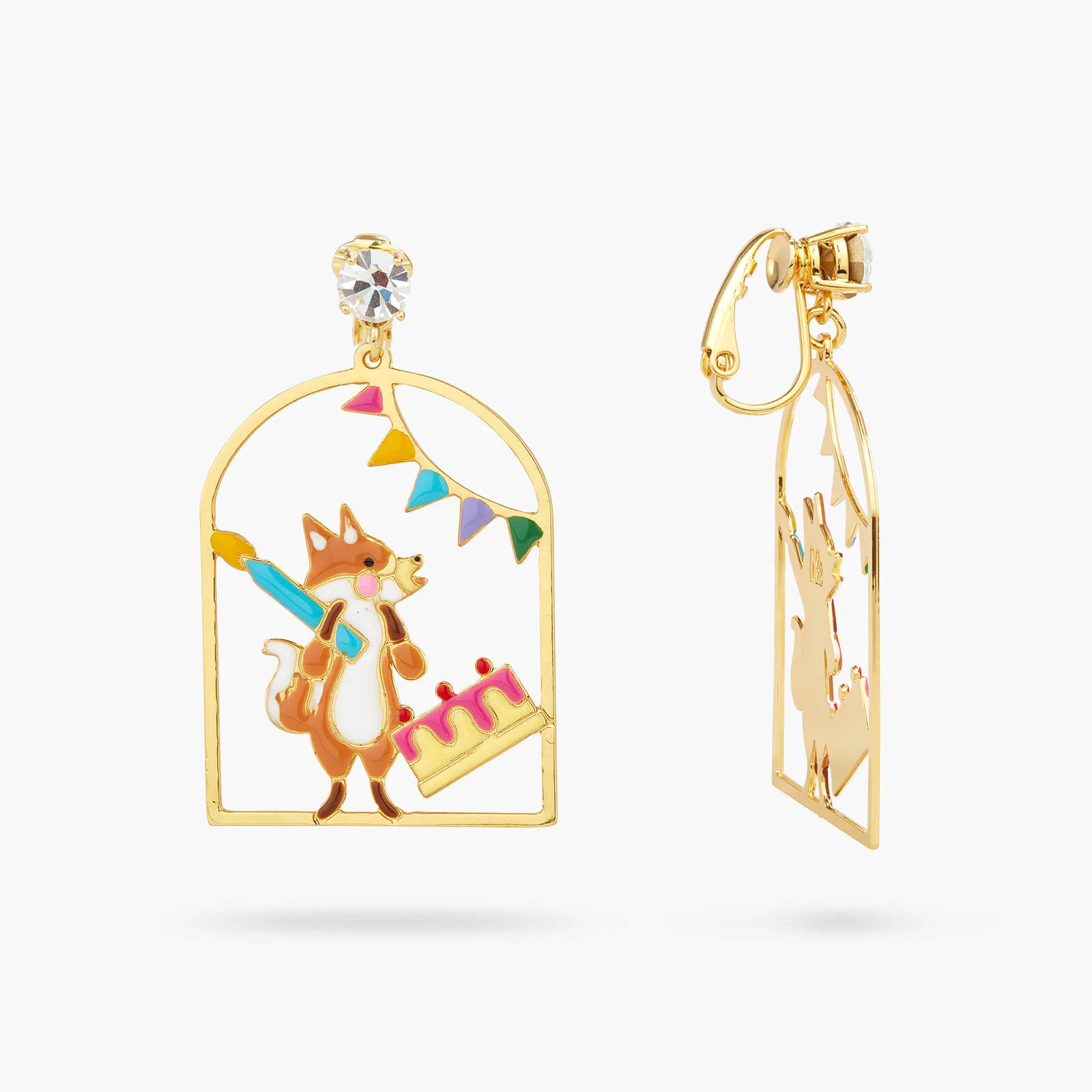 Boucles d'Oreilles Tiges Renard et Gâteau d'Anniversaire - Image 3