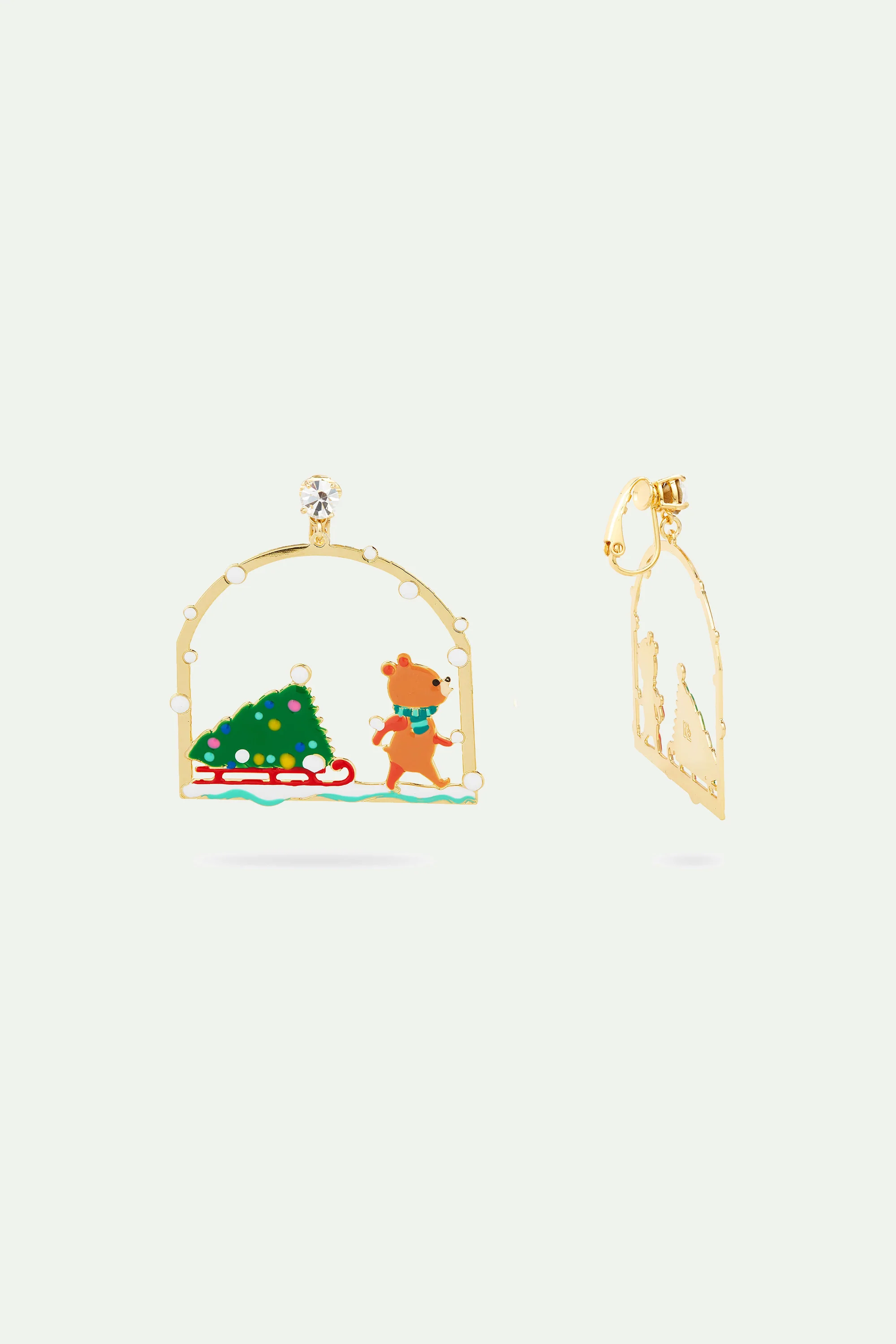 Boucles d'Oreilles Tiges Sapin de Noël et Ourson - Image 6