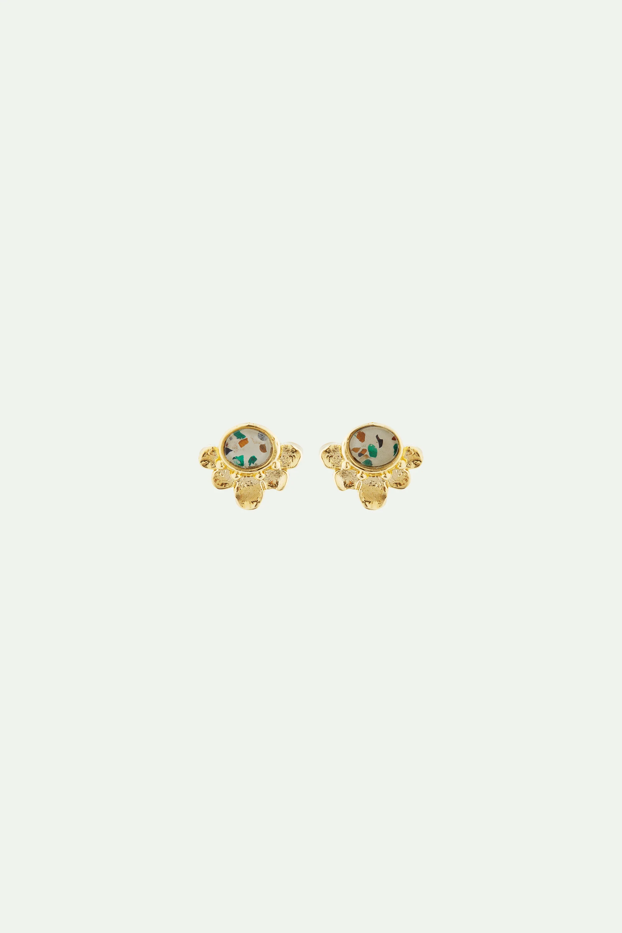Boucles d'oreilles tiges terrazzo