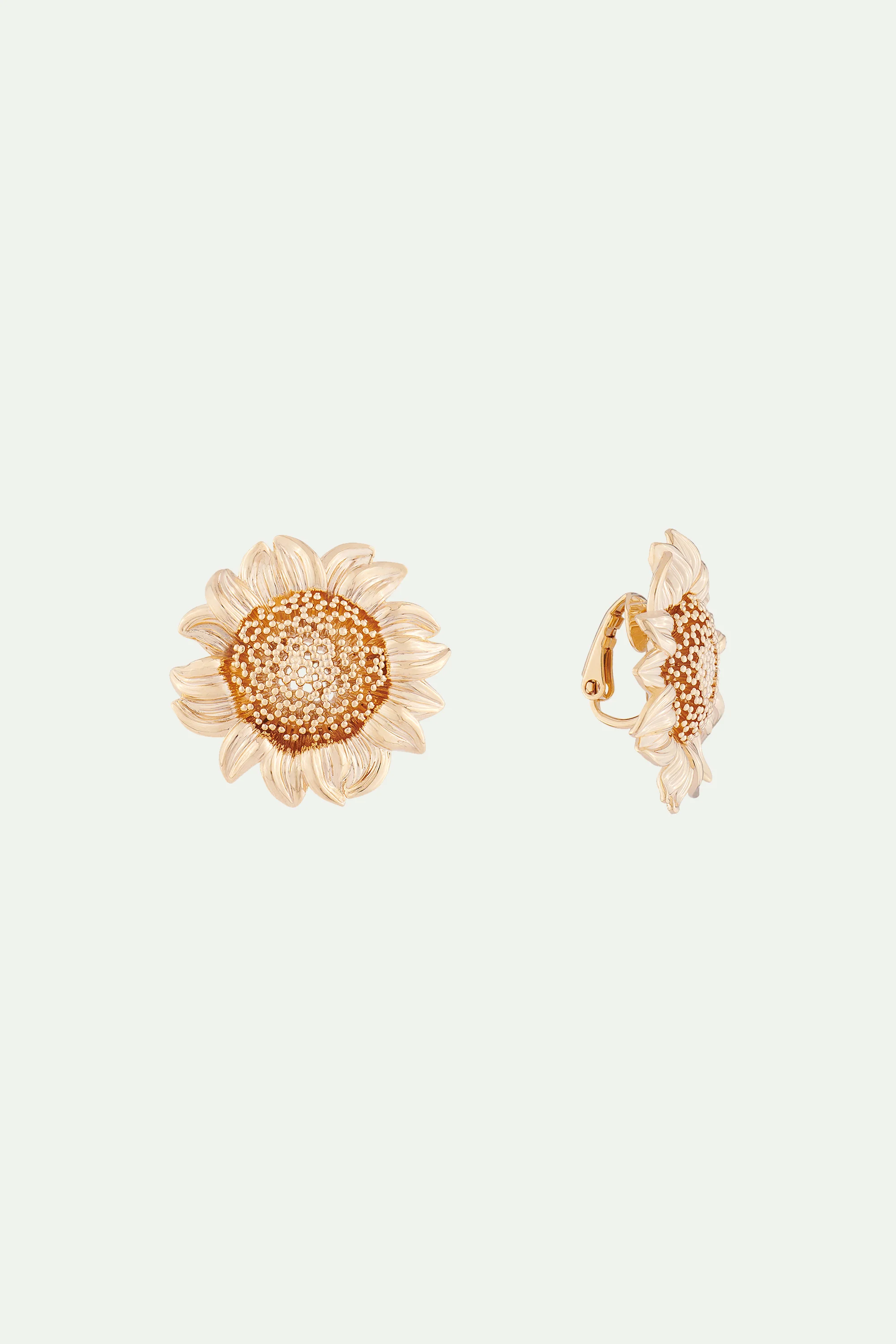 Boucles d'oreilles tournesol au cœur ajouré - Image 3