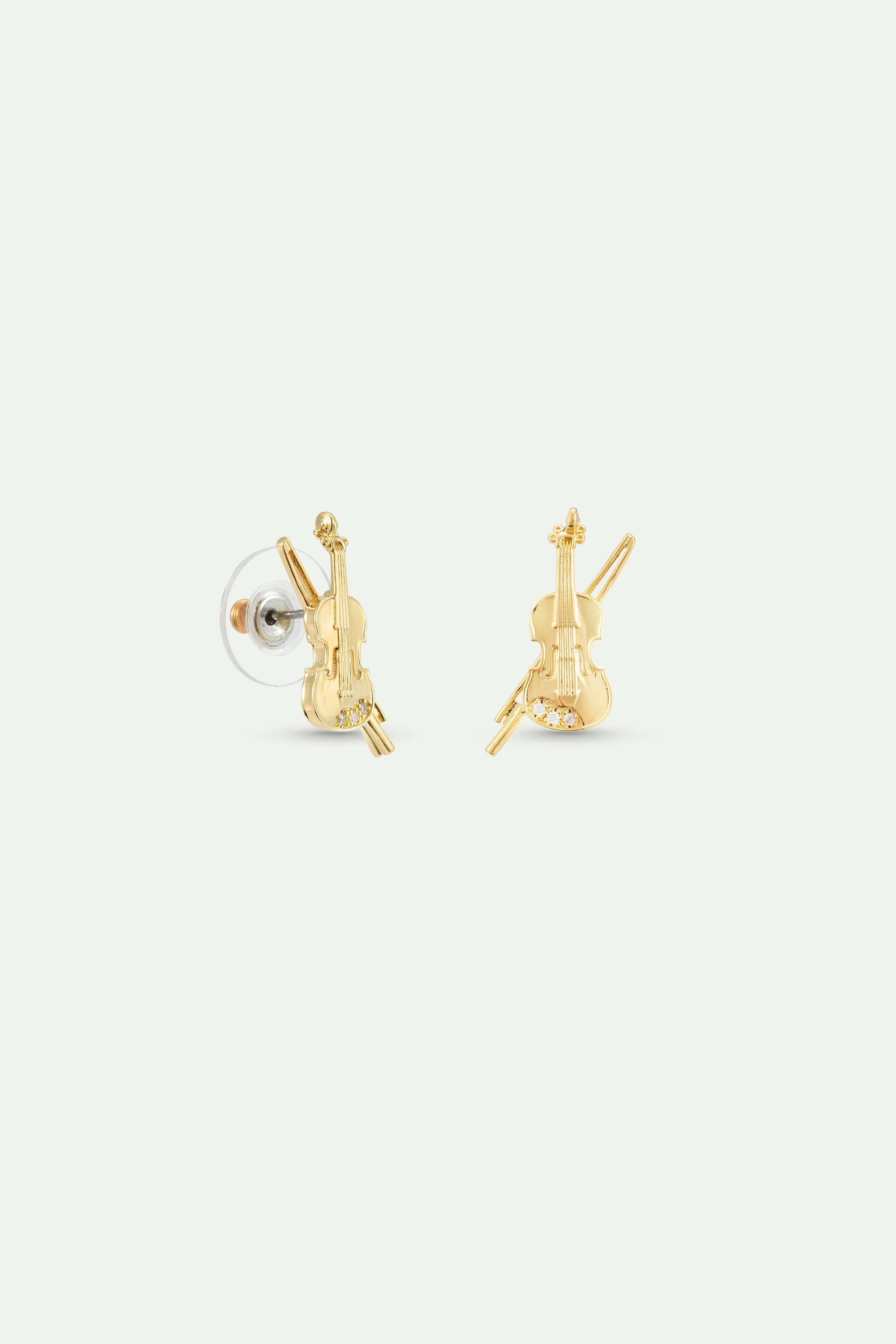 Boucles d'oreilles violoncelle doré - Image 3