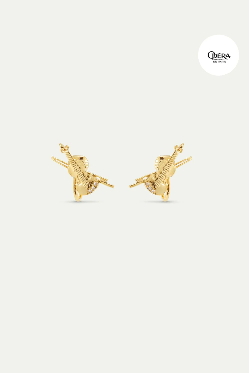Boucles d'oreilles violoncelle doré - Image 4