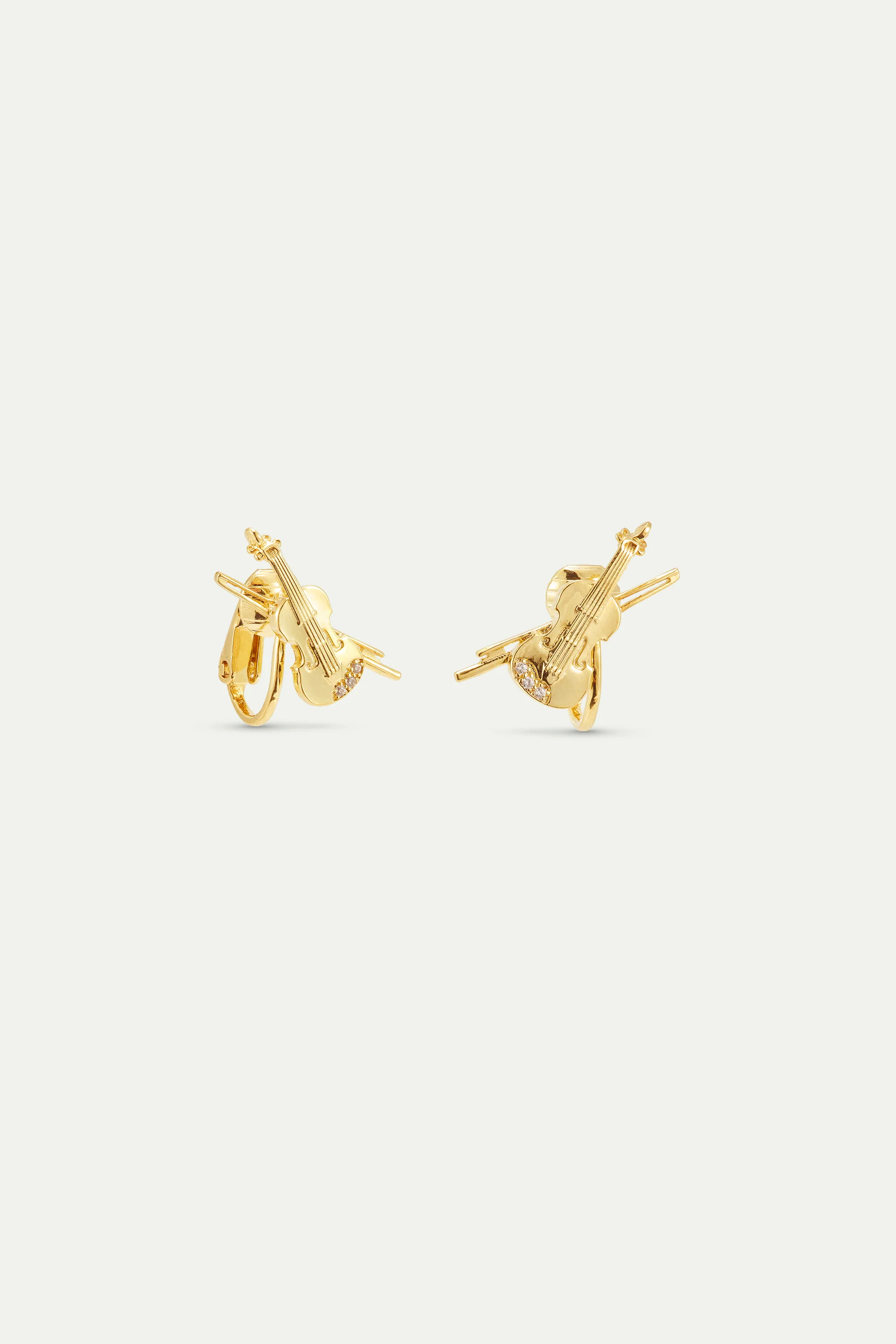 Boucles d'oreilles violoncelle doré - Image 5