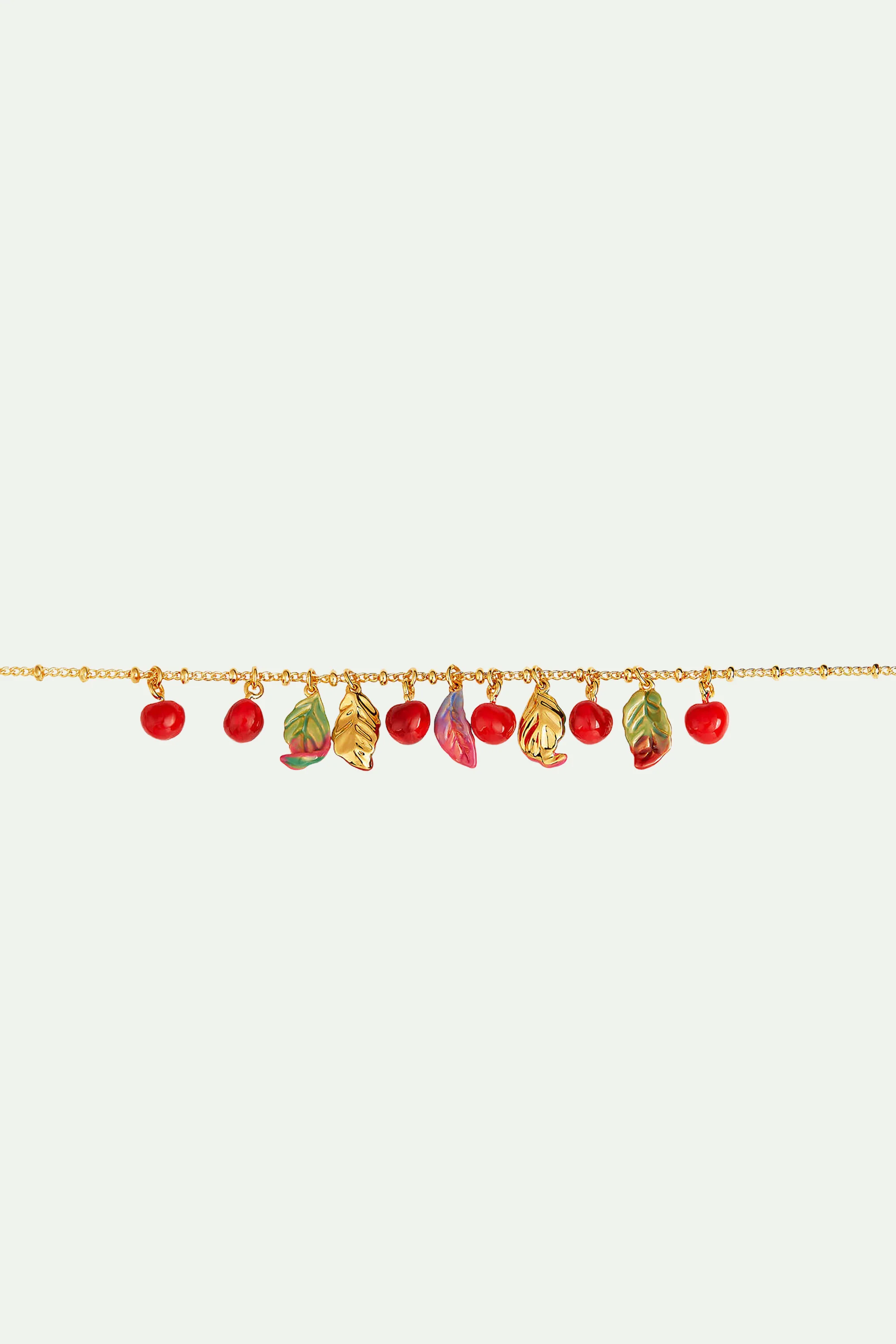 Bracelet charm's cerises et feuilles - Image 3
