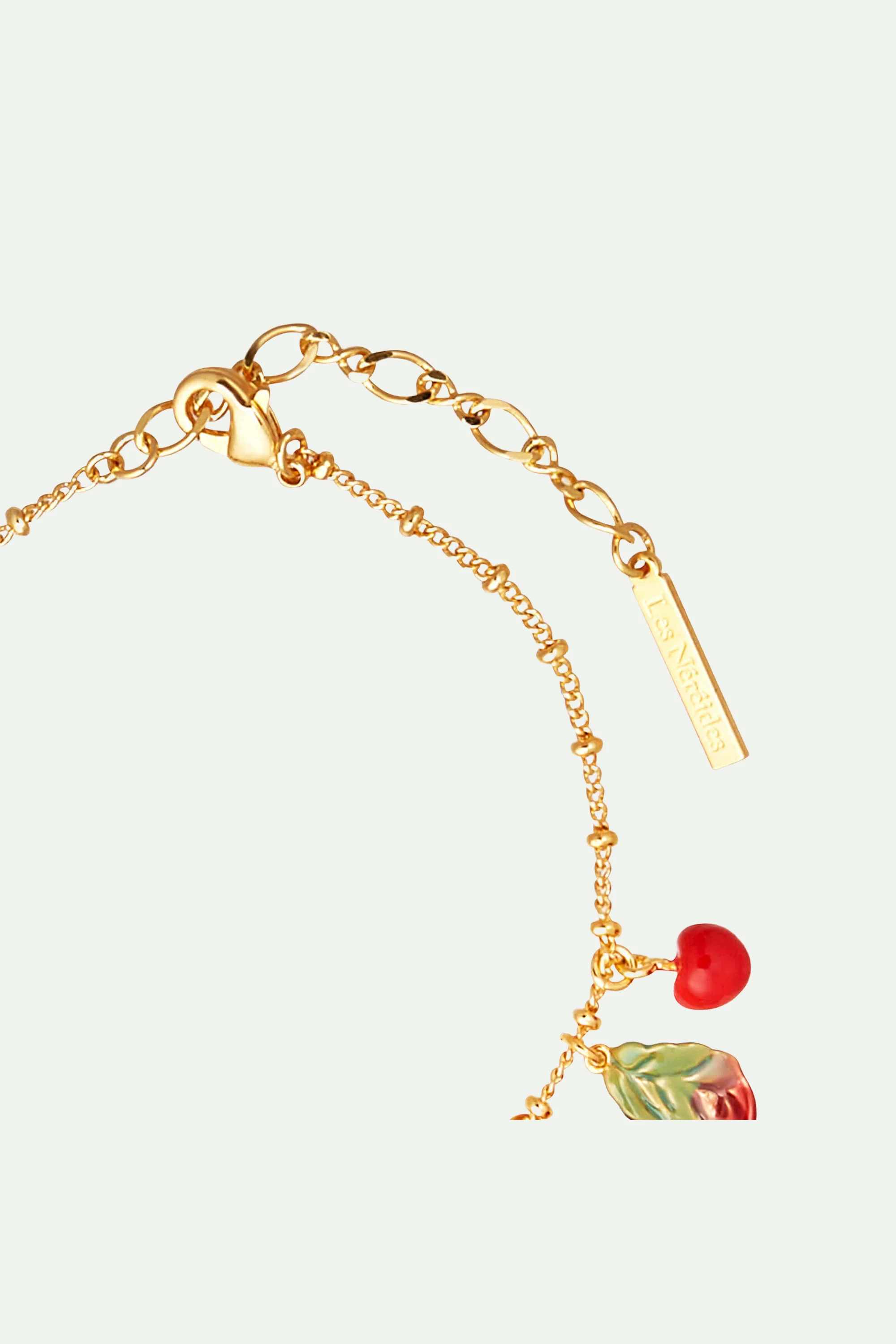 Bracelet charm's cerises et feuilles - Image 4