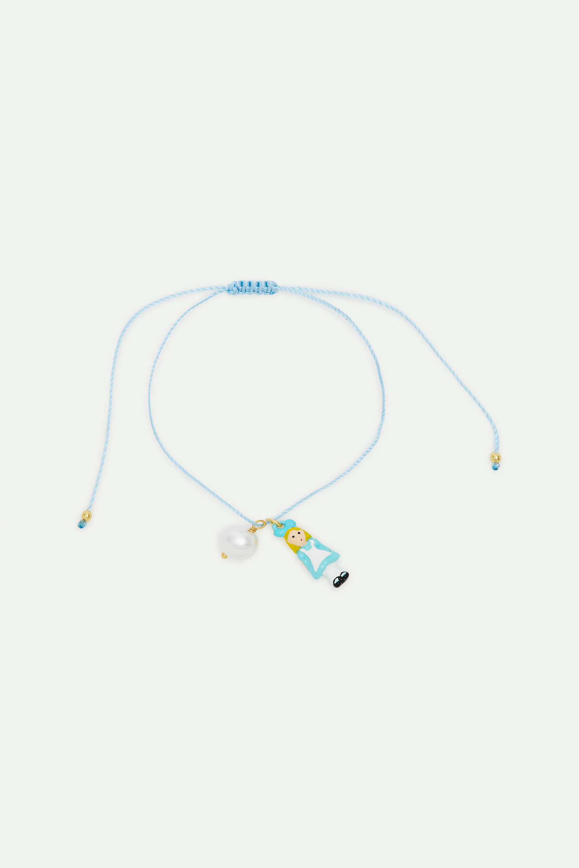 Bracelet en satin bleu Alice
