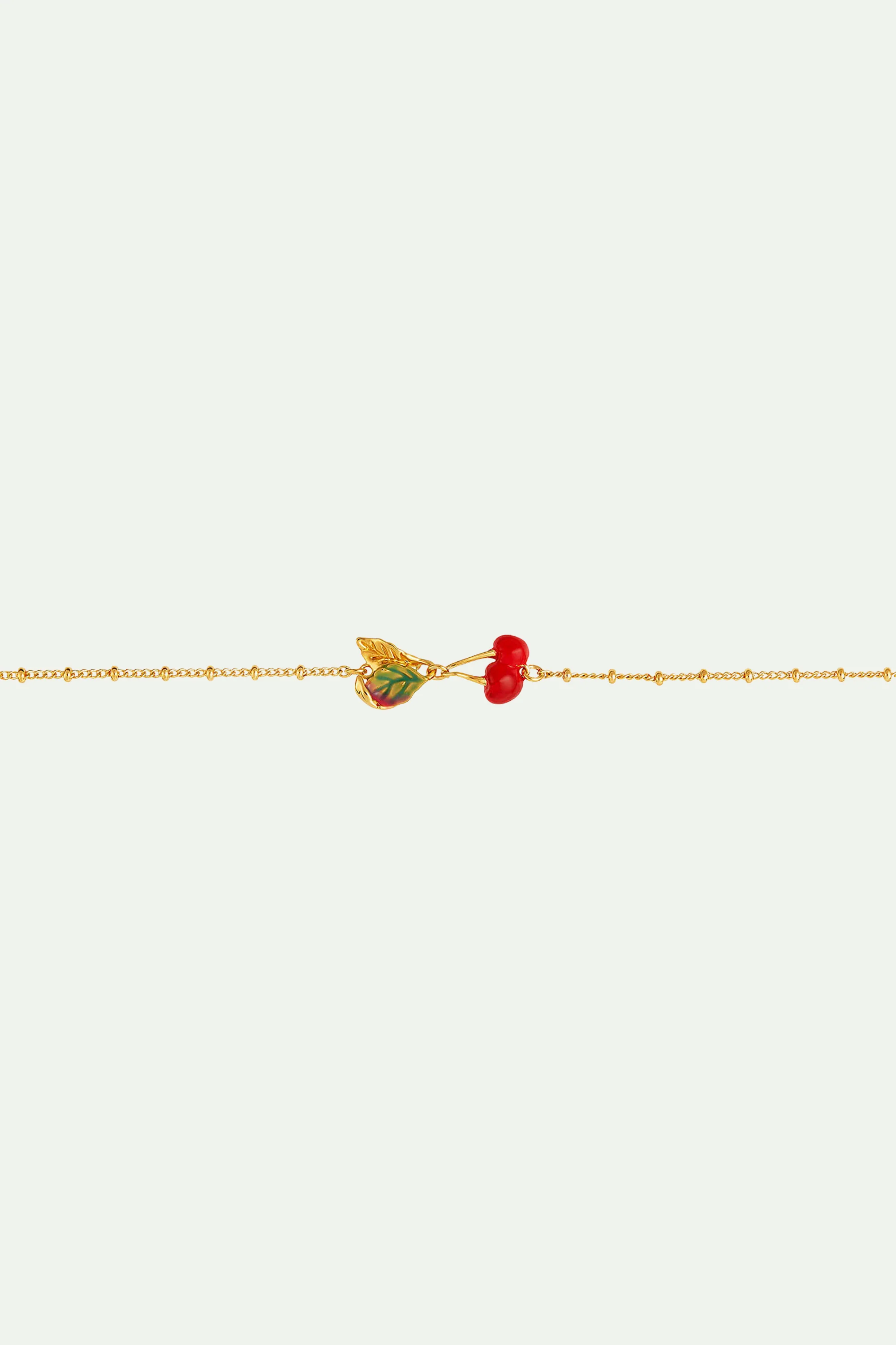 Bracelet fin cerises et feuilles