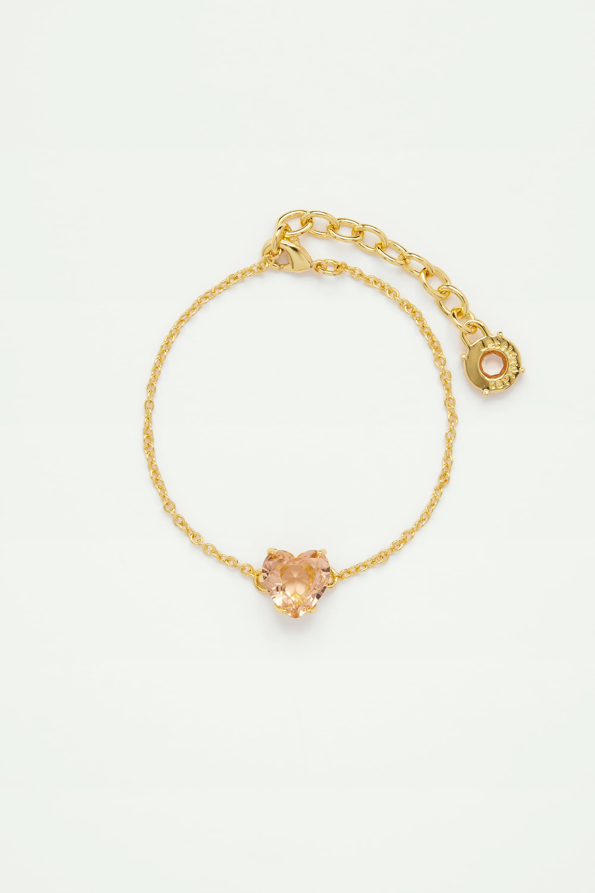 Bracelet fin coeur la diamantine rose abricot
