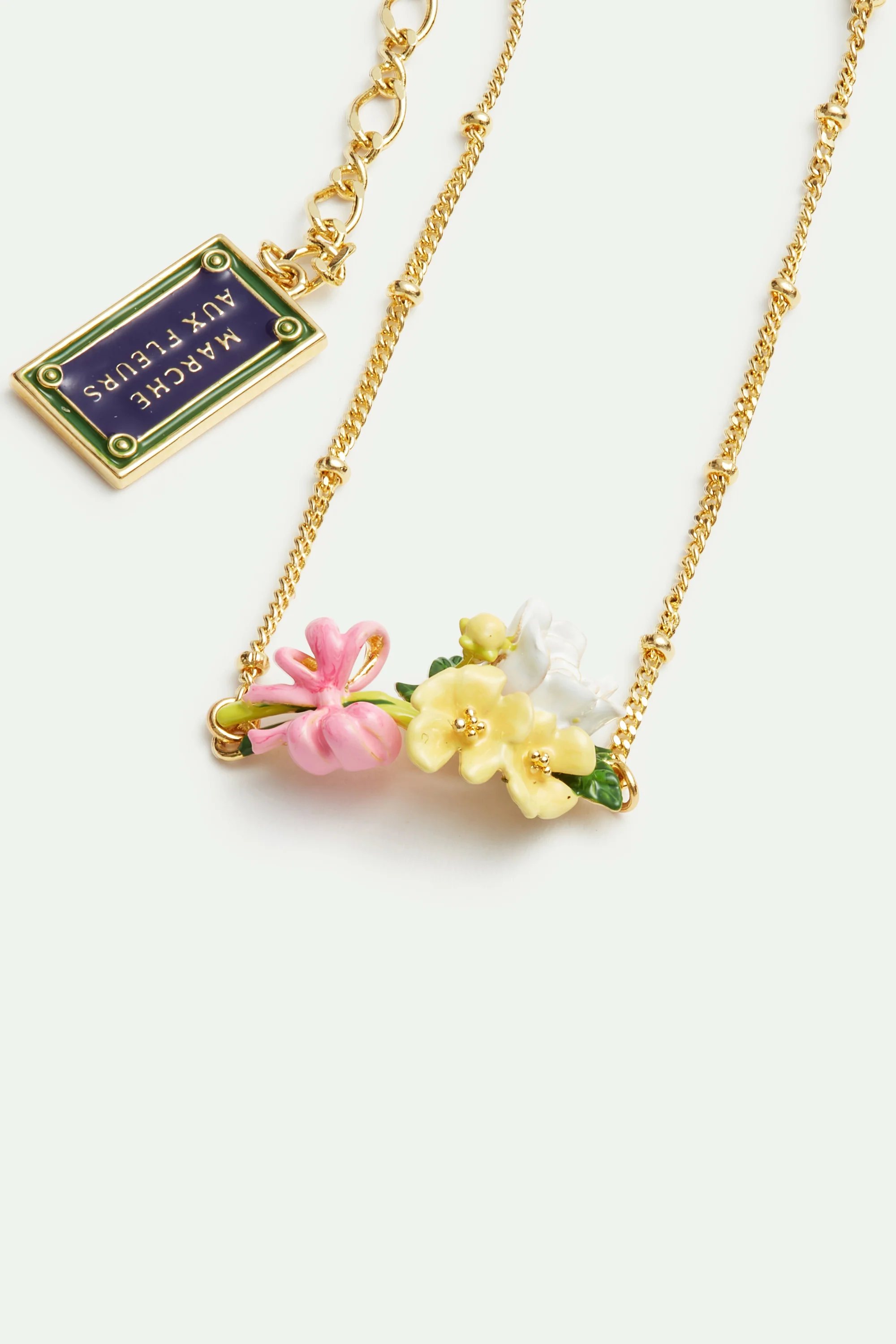 Bracelet fin fleurs et plaque rue de Paris - Image 2