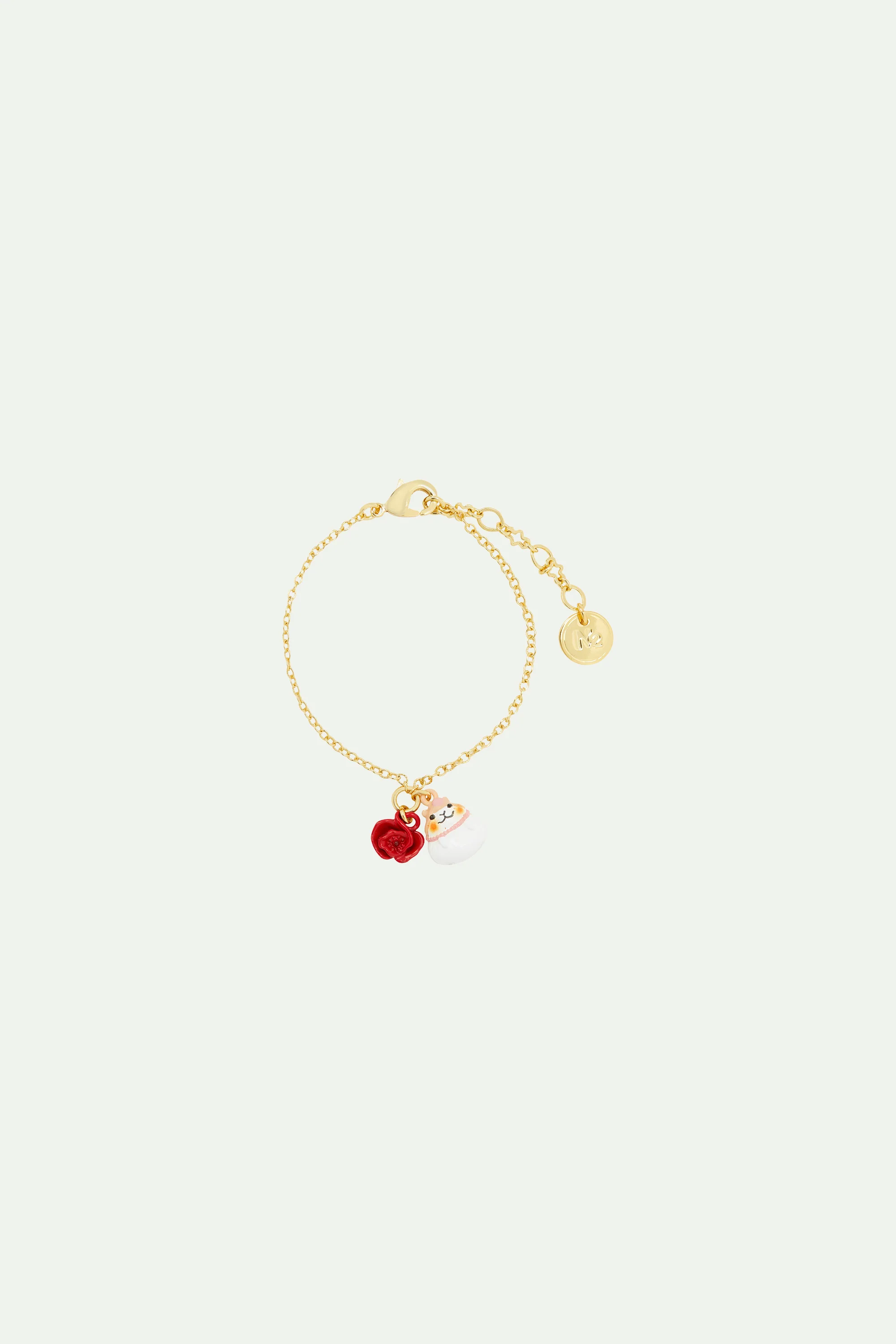 Bracelet fin hamster et coquelicot