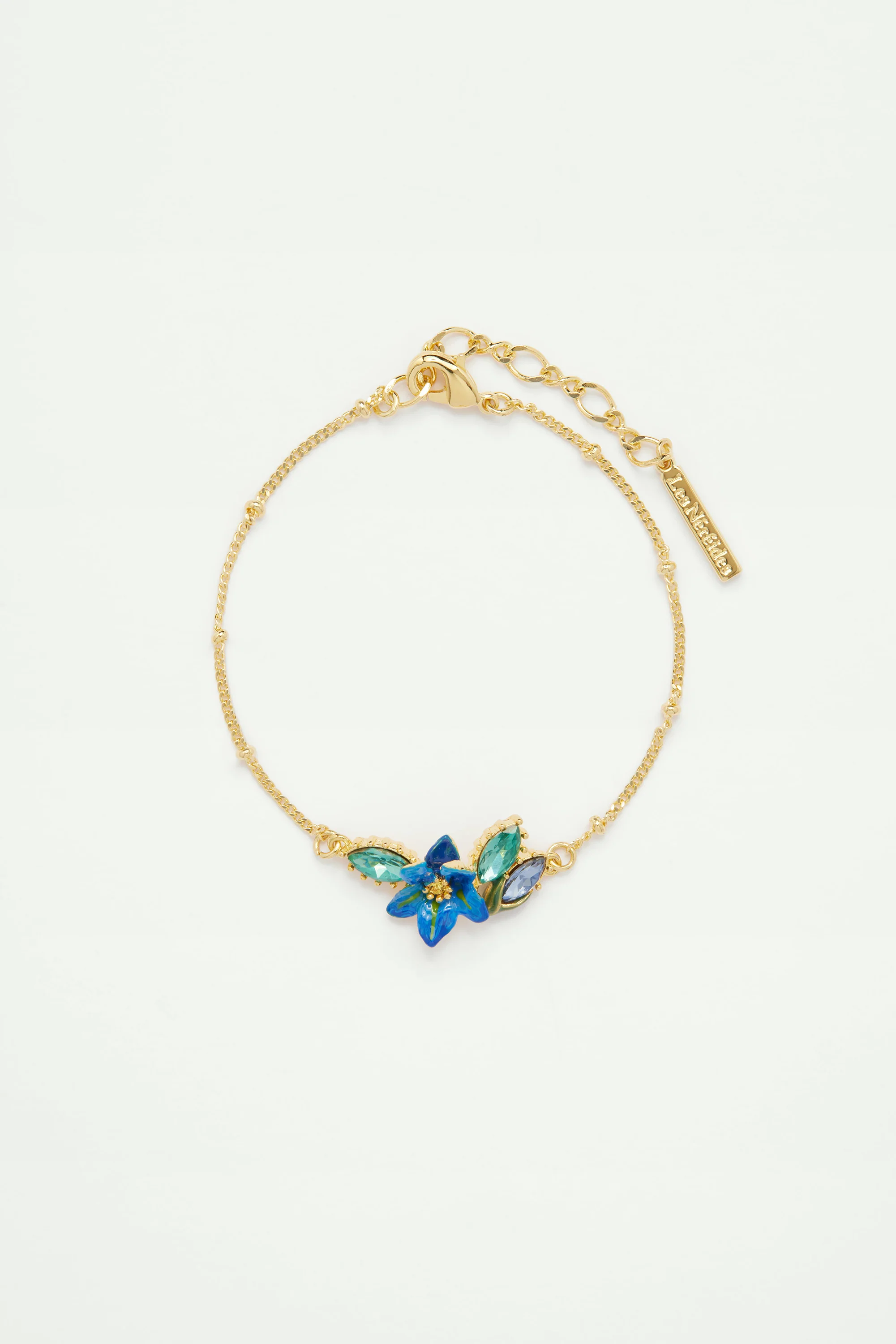 Bracelet fin Iris de Sibérie et cristaux facettés