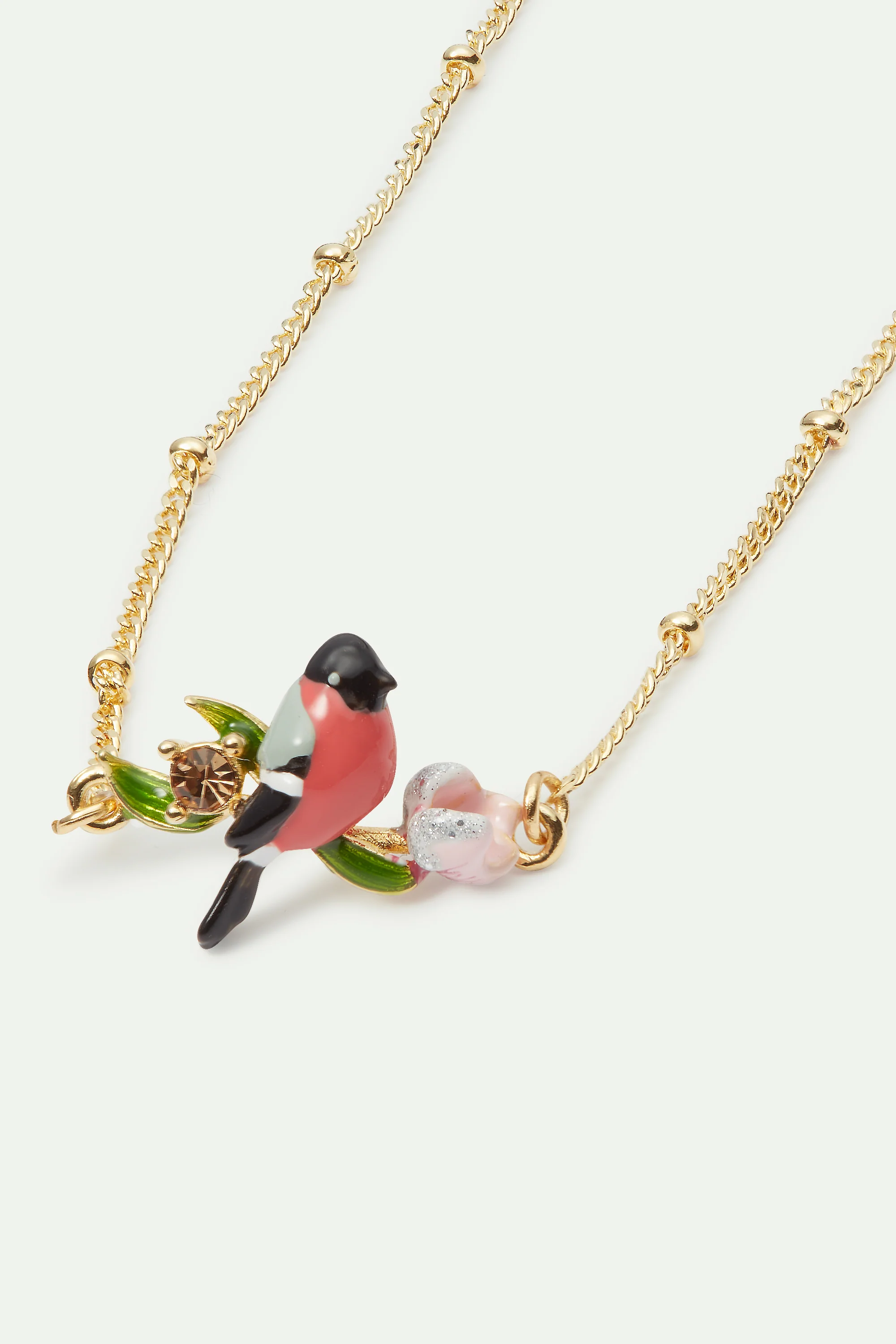 Bracelet fin oiseau et fleur d'hellébore - Image 2