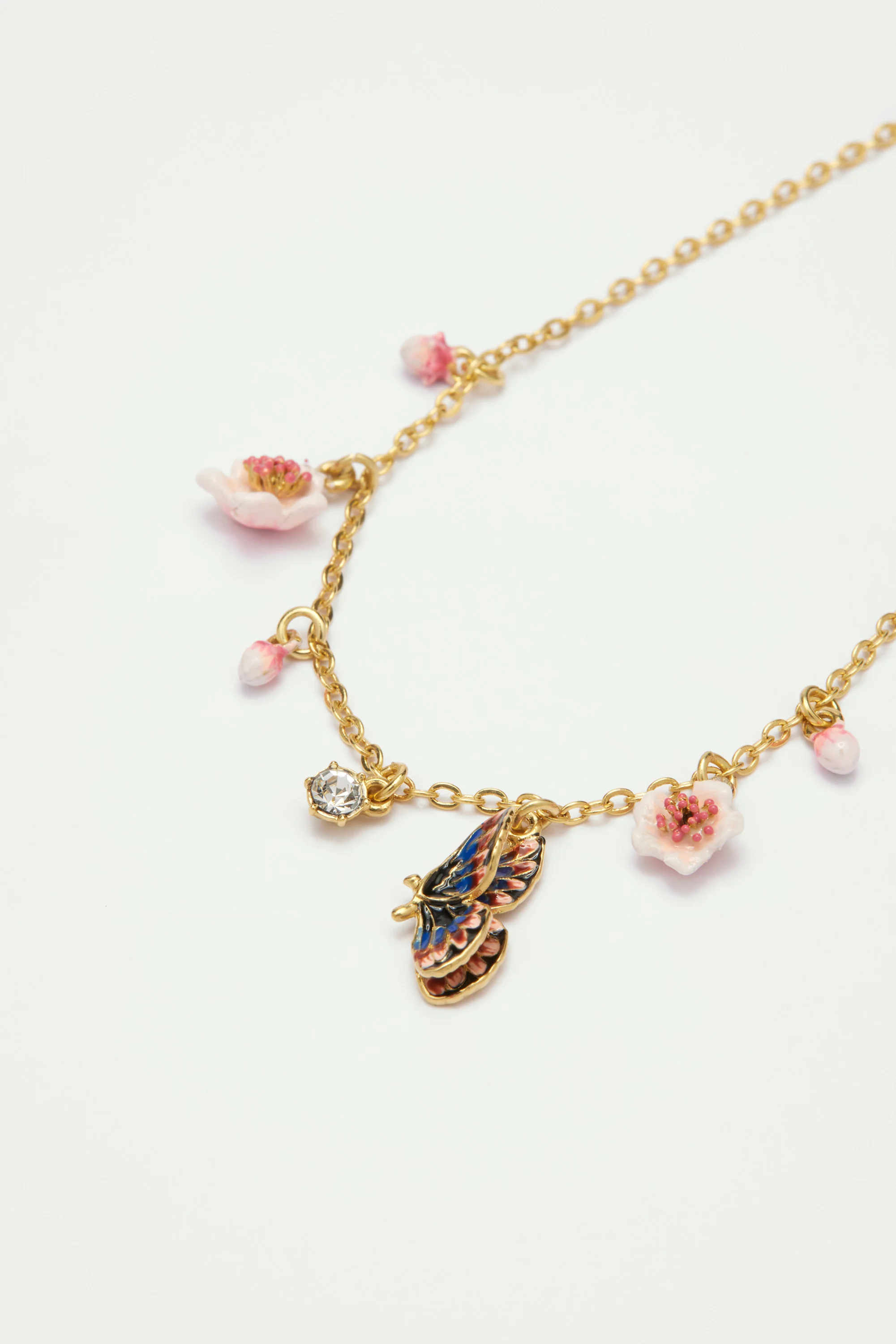 Bracelet fin papillon du japon et petites fleurs de cerisier - Image 3